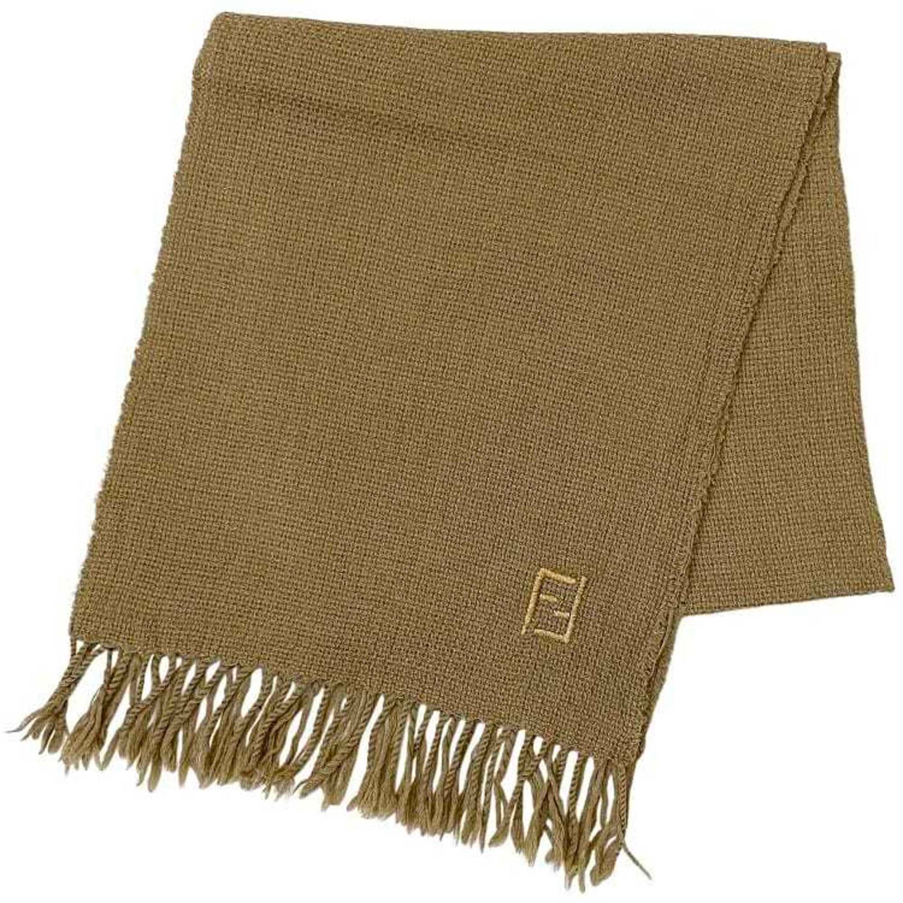Fendi scarf wool 100% stole shawl chic embroidery