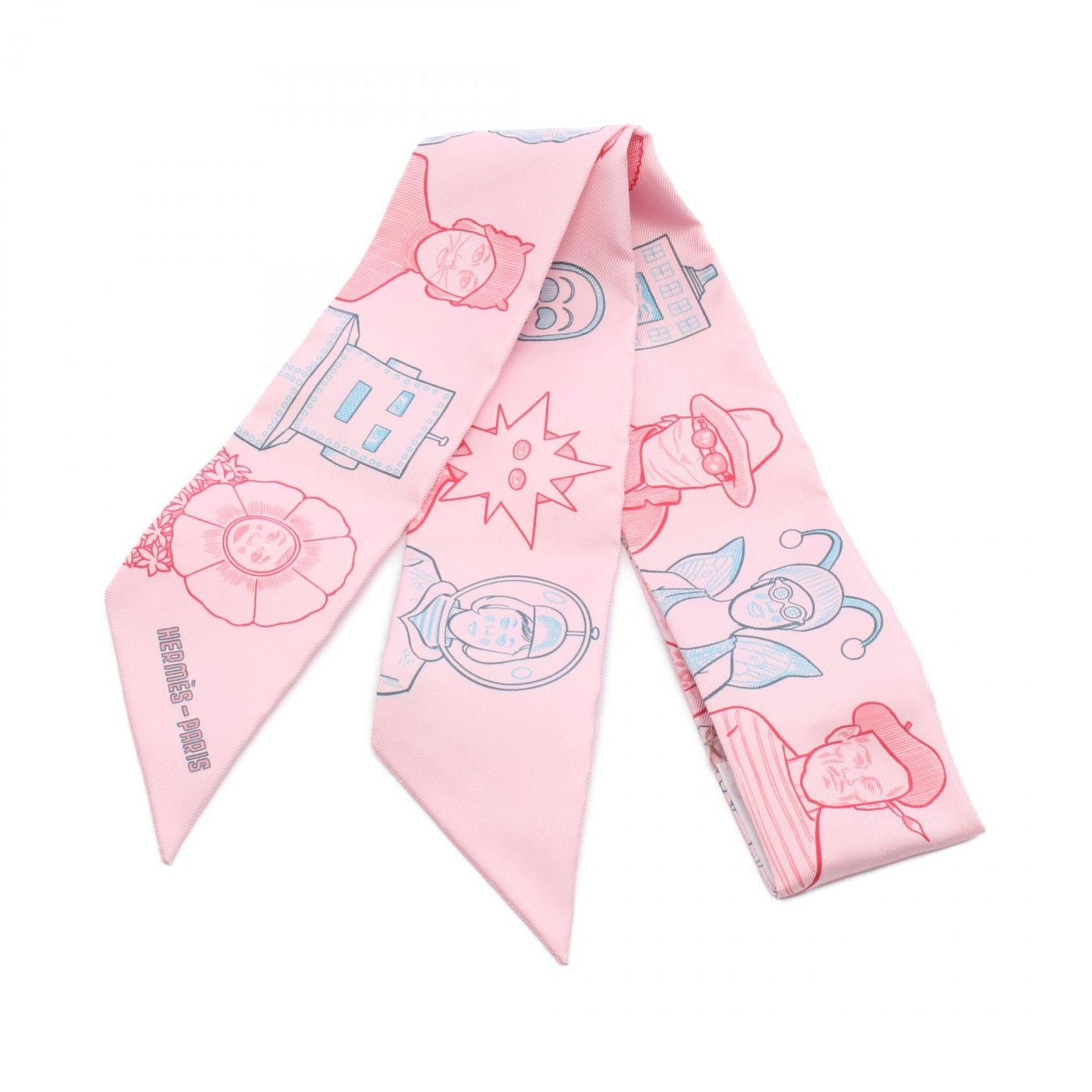 Hermès HERMES DRESS CODE Scarf, Silk, Pink, Red, Blue