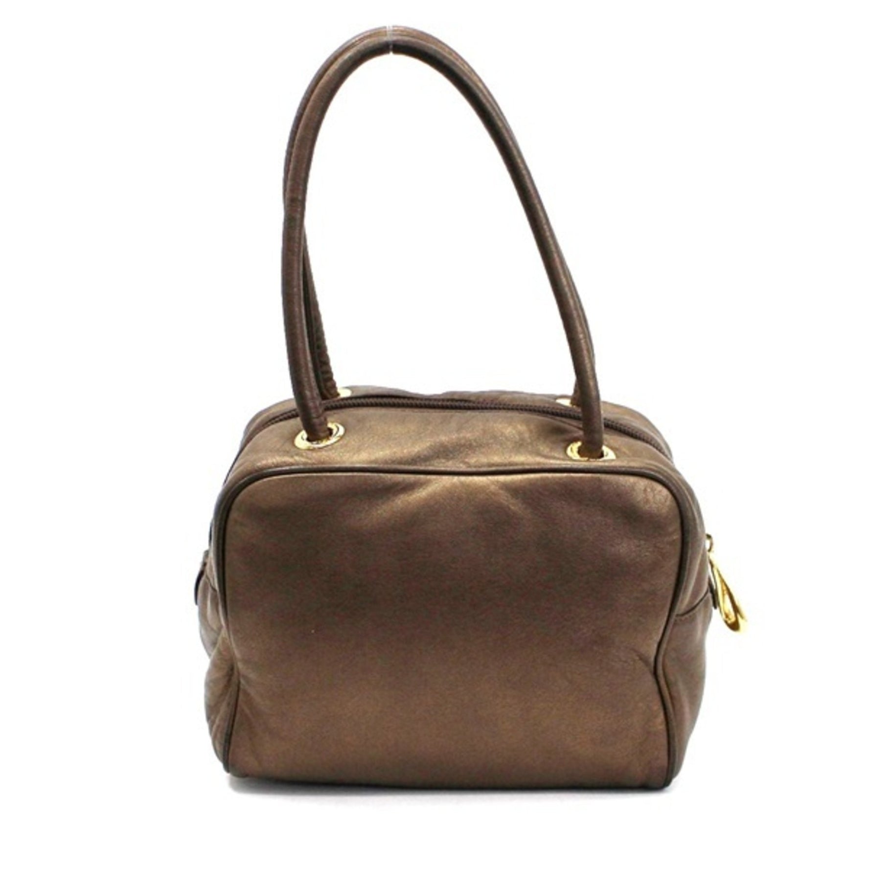 Loewe Anagram Handbag Leather Champagne Gold Ladies