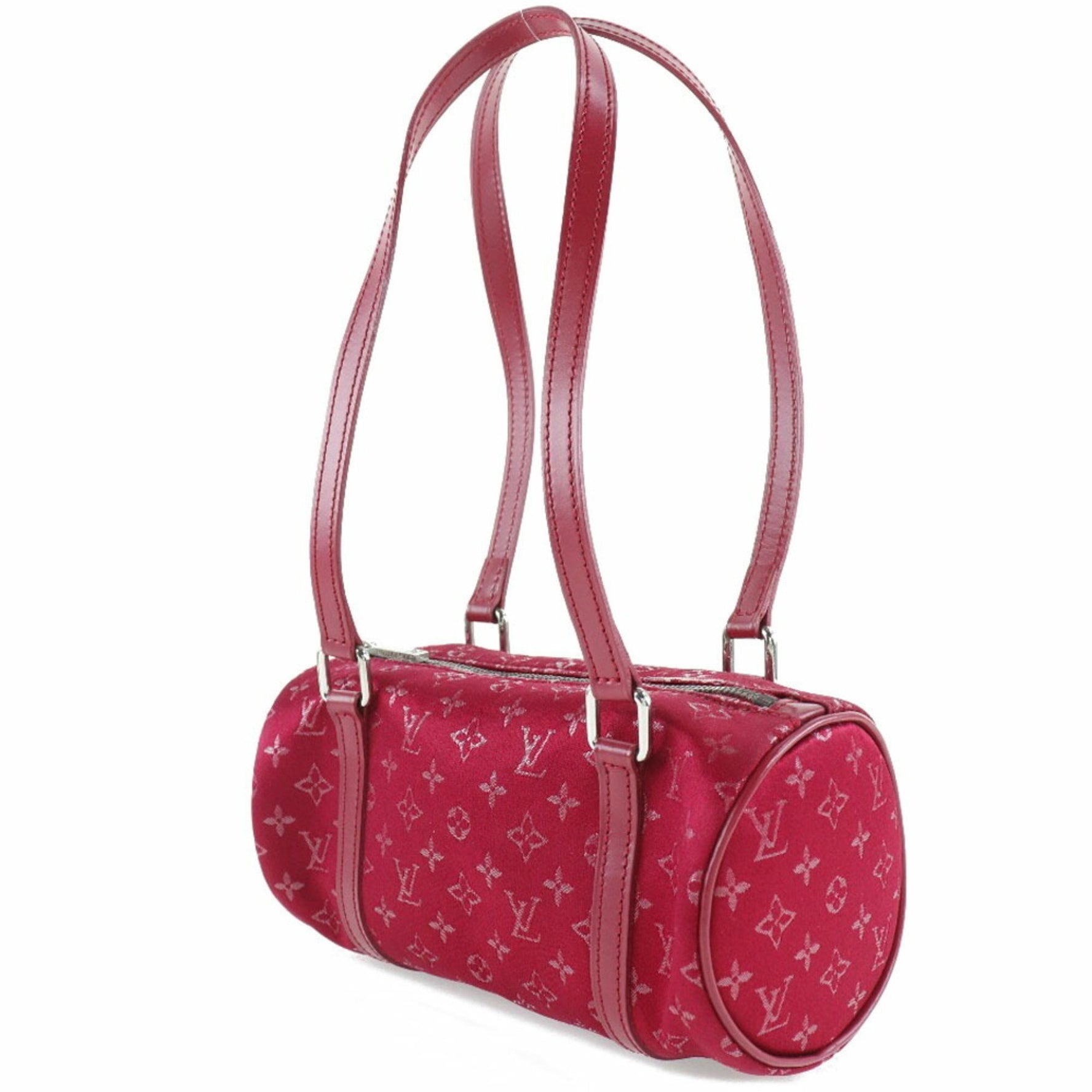 Louis Vuitton Little Papillon Monogram Satin Red Handbag