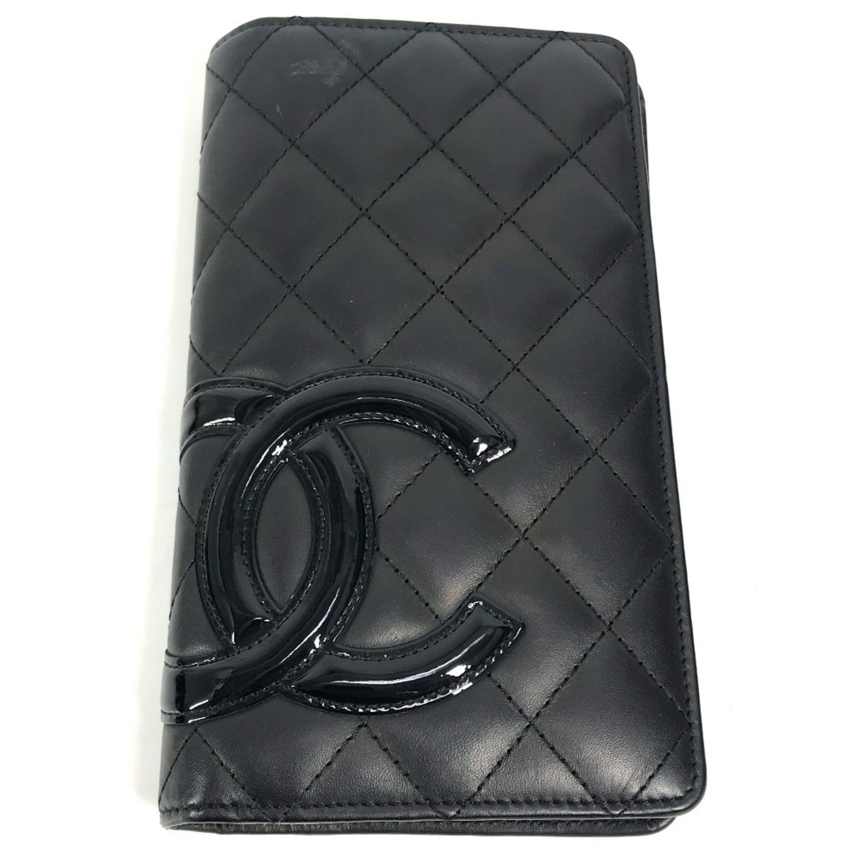 CHANEL Coco Mark CC Cambon Line Long Wallet Bi-fold Leather