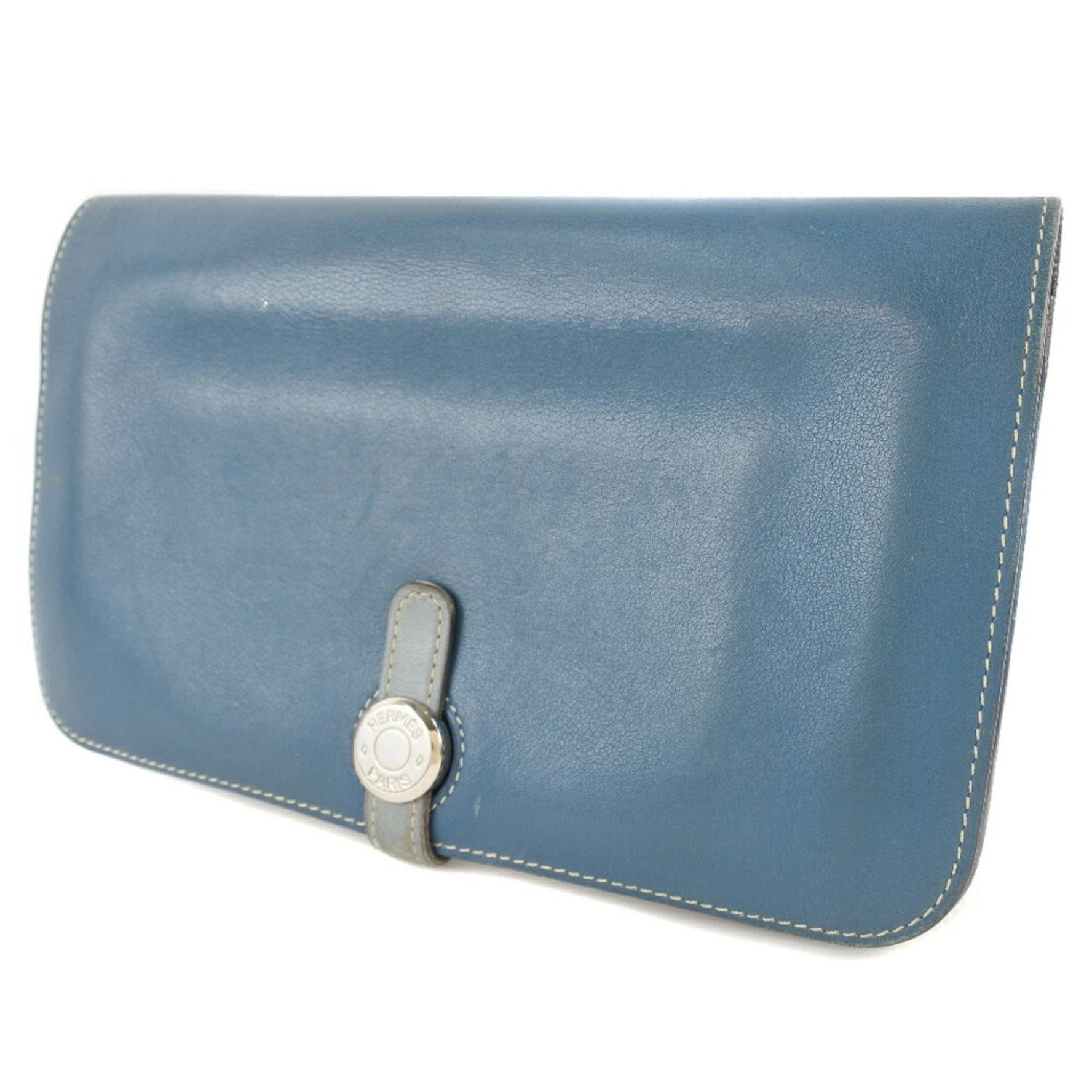 HERMES Dogon Calf □R Unisex Long Wallet