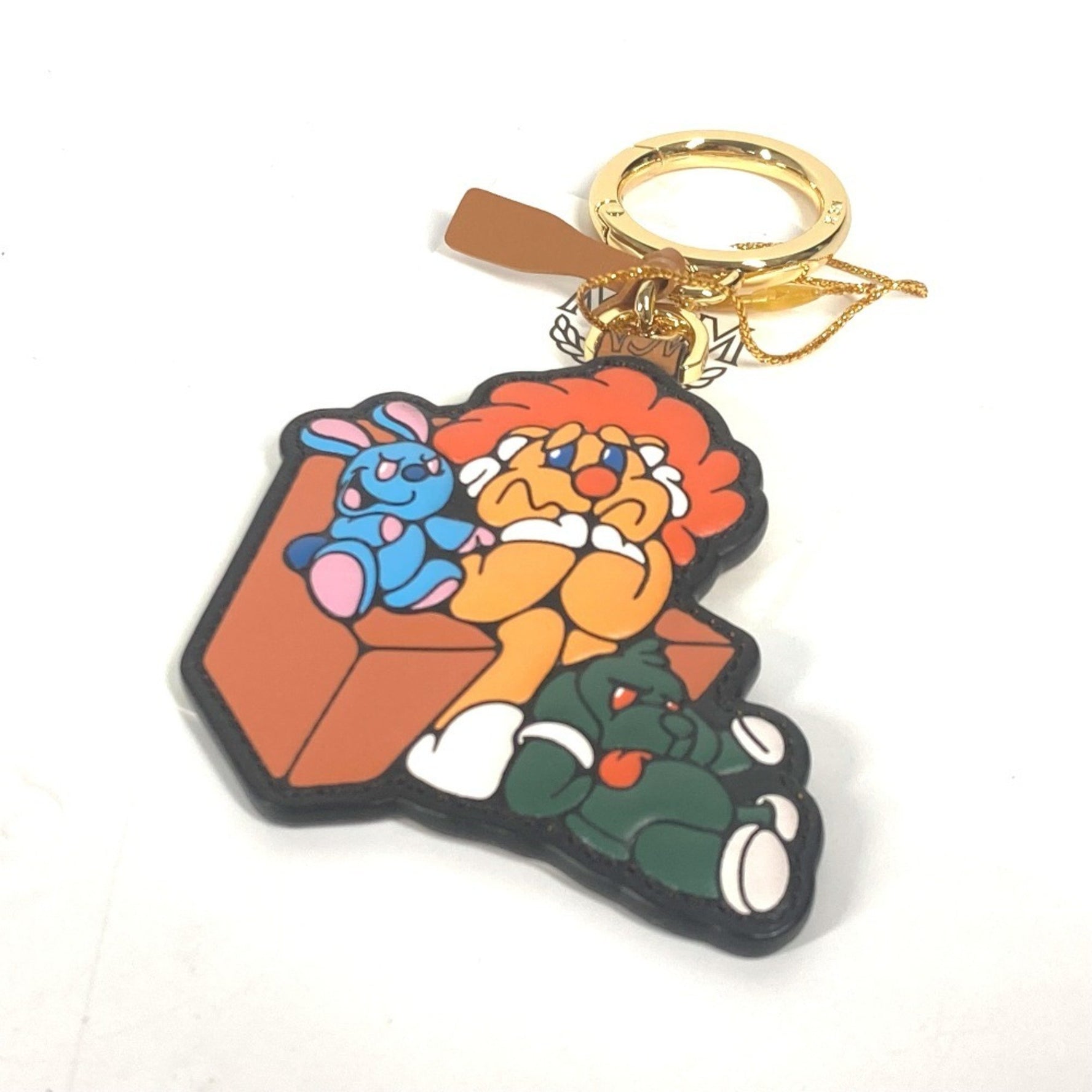 MCM SAMBYPEN collaboration Sam By Pen Rabbit Animal Bag Charm Keychain Leather Brown