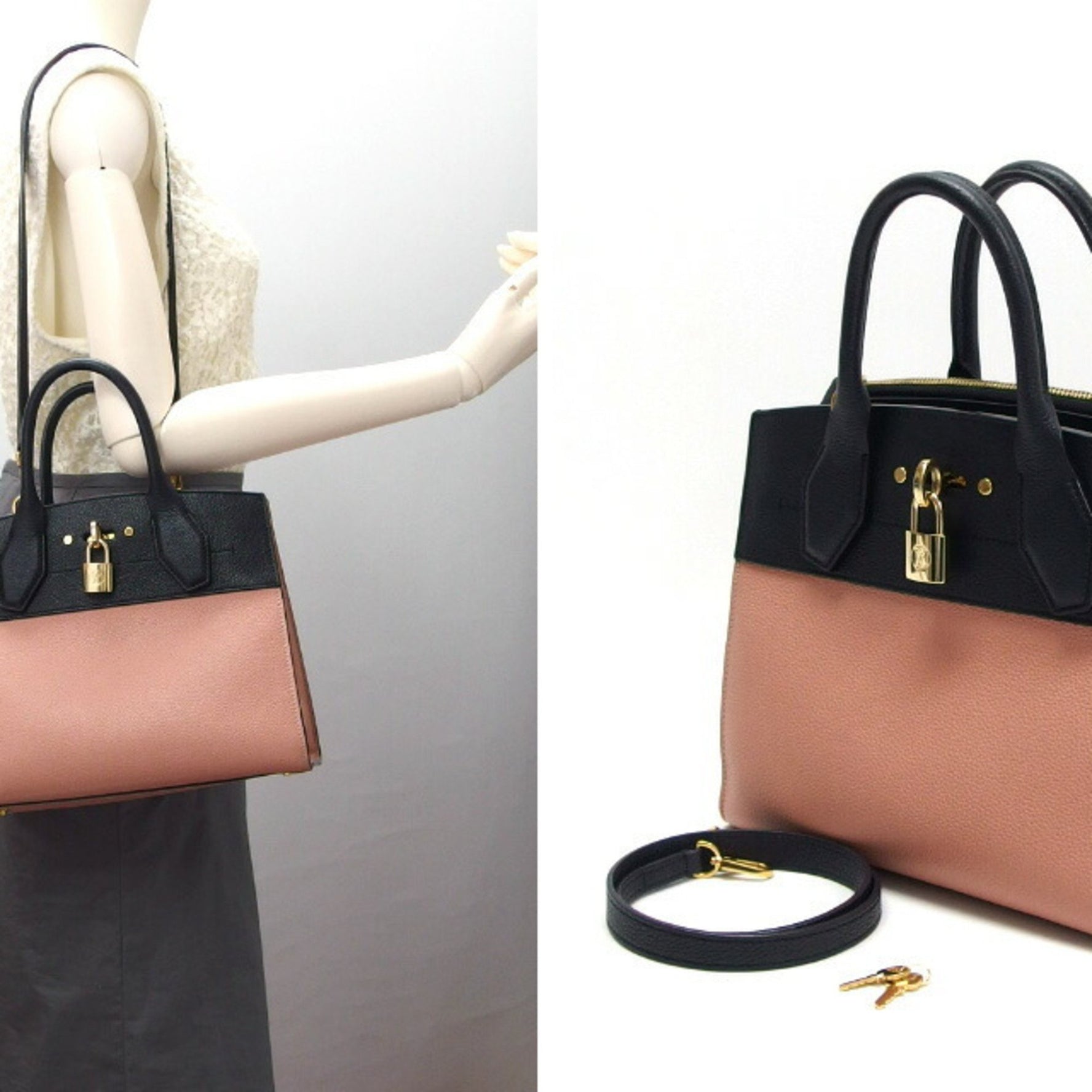 Louis Vuitton City Steamer PM handbag black pink