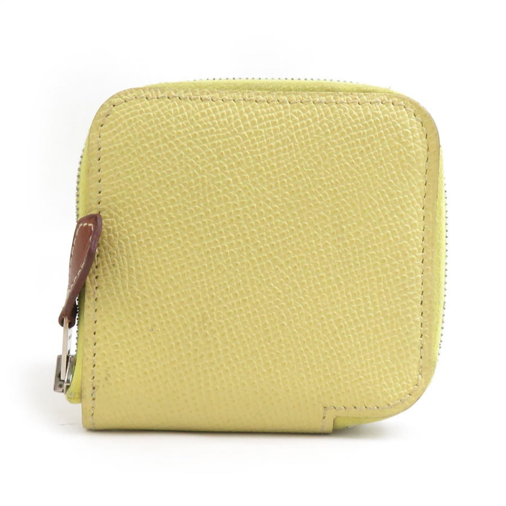 Hermes Hermès Azap Compact Wallet/Coin Case, Silkin Epsom Leather, Jaune Poussin, Men's/Women's