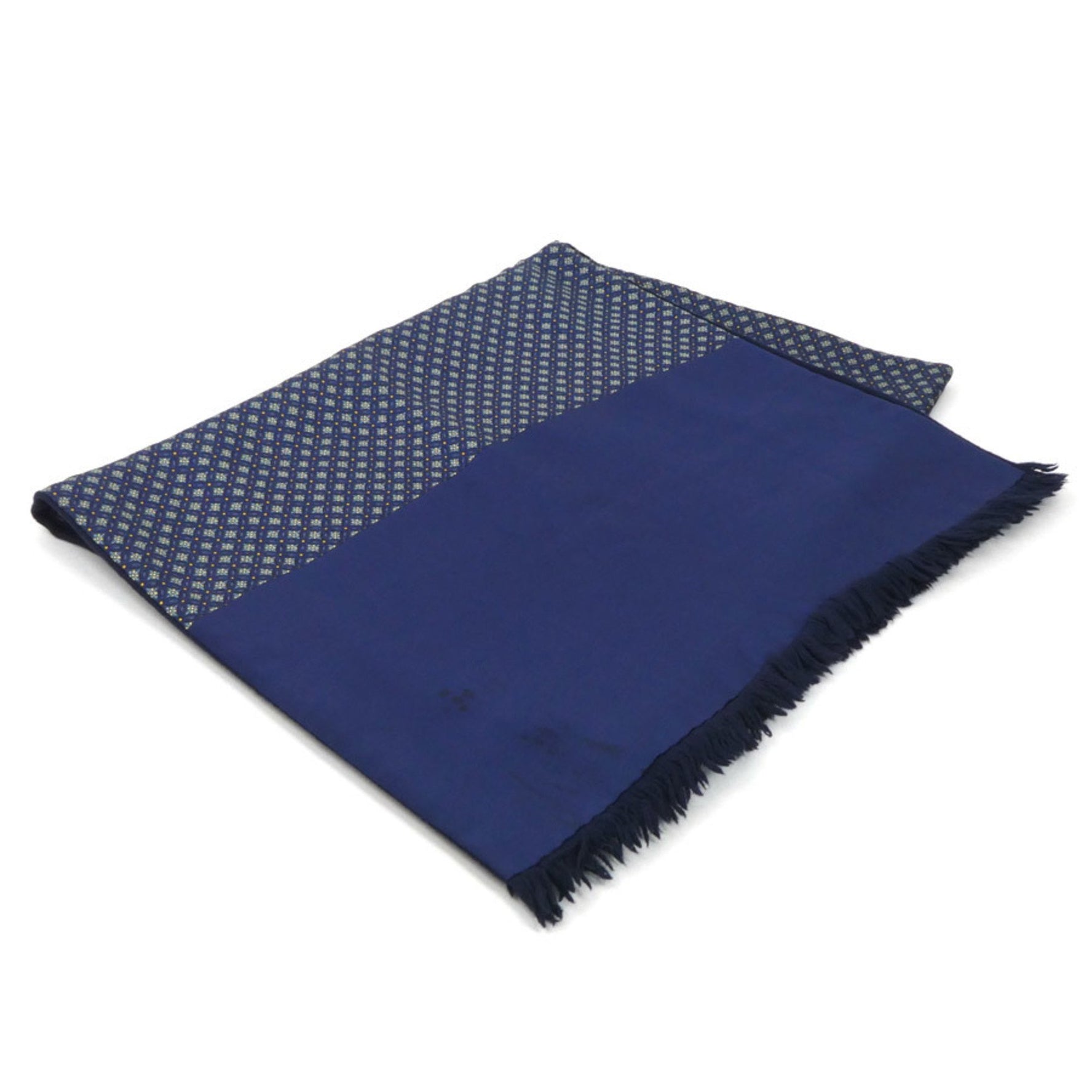 Hermes Hermès shawl/stole/scarf, silk and angora, navy, multicolor