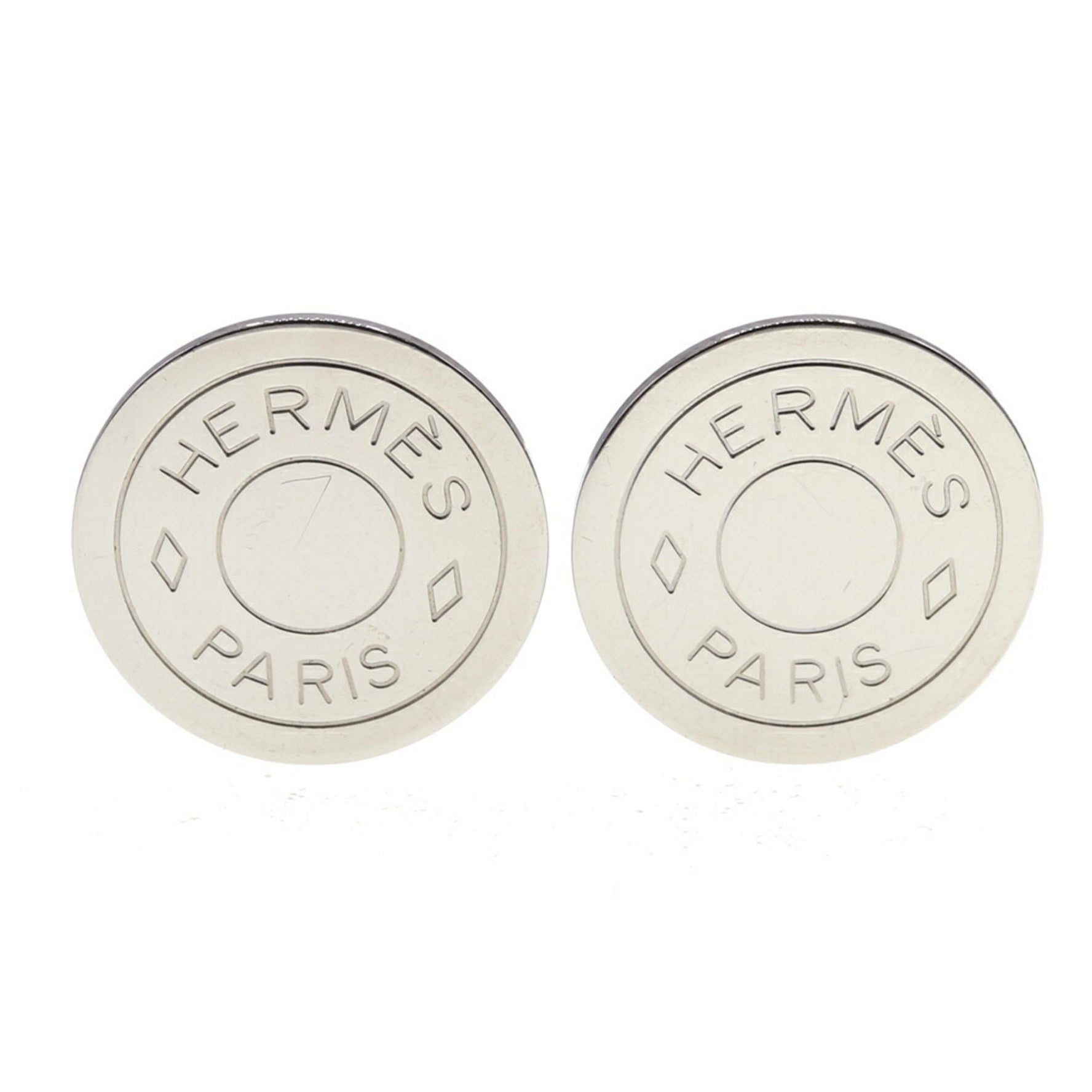 Hermes Serie Metal Earrings, Round