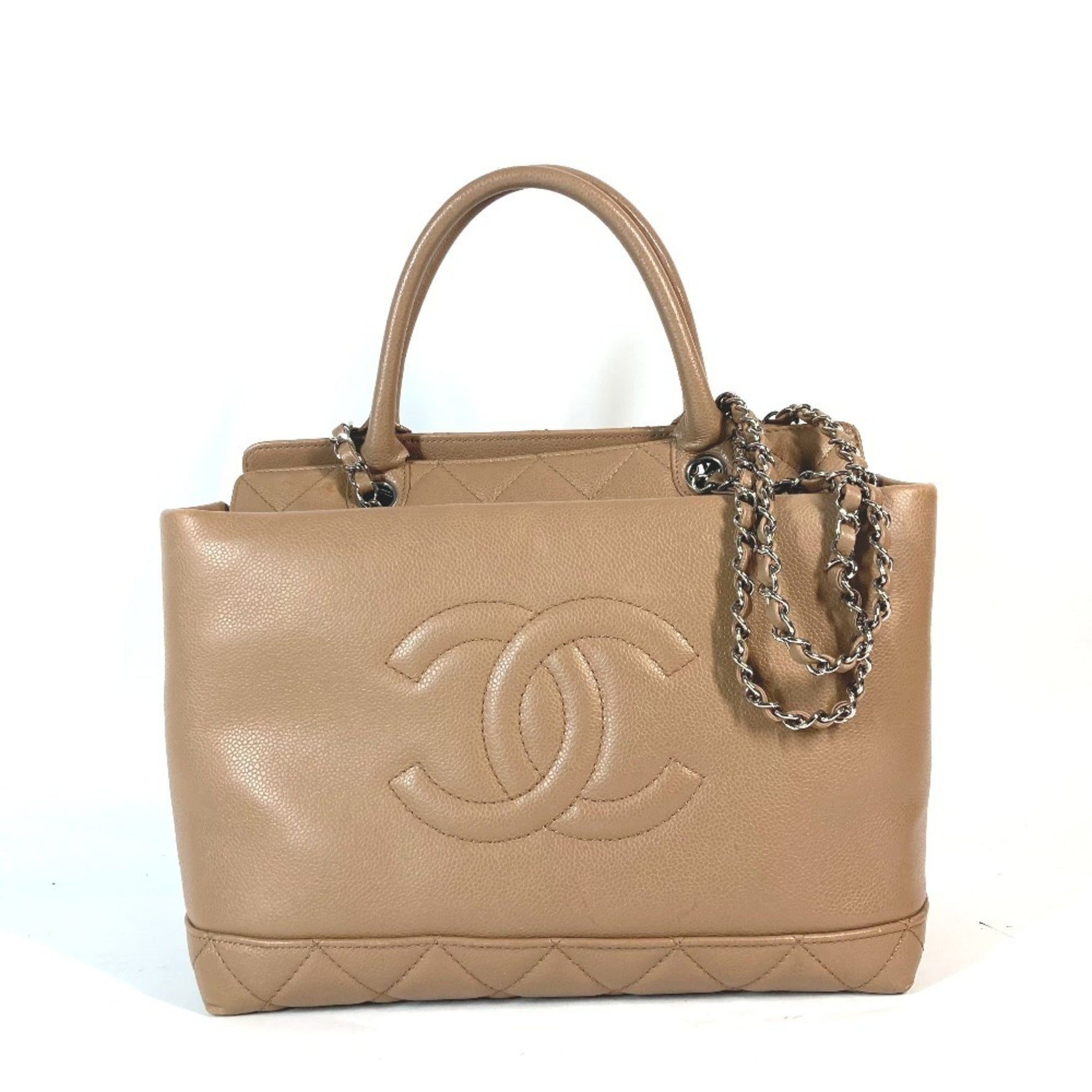 CHANEL CC Coco Mark Bag Shoulder Tote Caviar Skin
