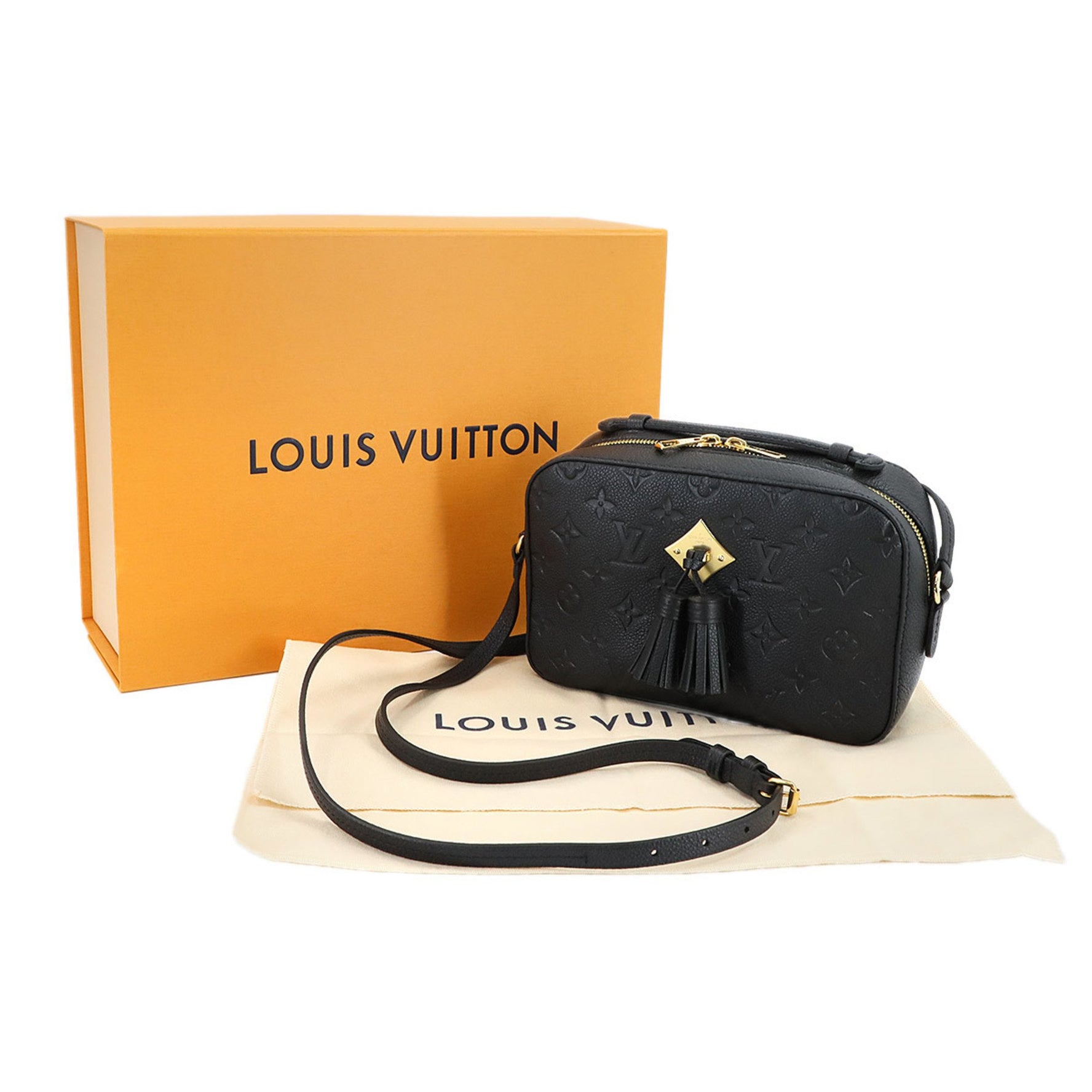 Louis Vuitton Monogram Empreinte Saintonge Shoulder Bag in Leather Noir and Black