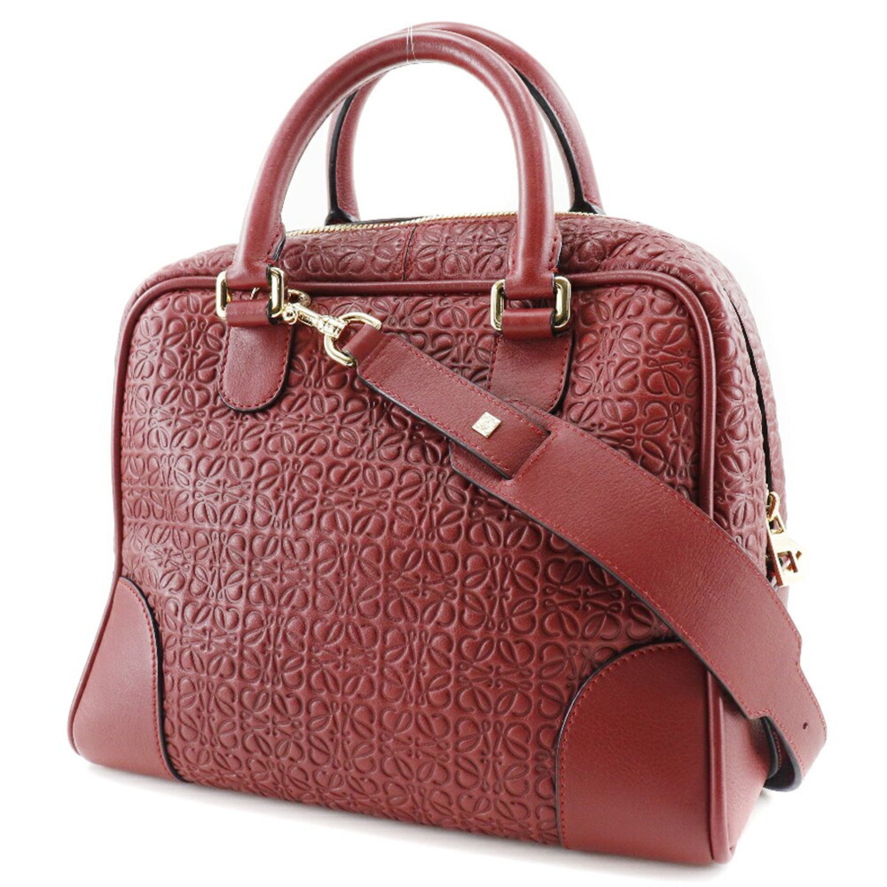 Loewe Amazona 75 Repeat Anagram Shoulder Calf Red Handbag