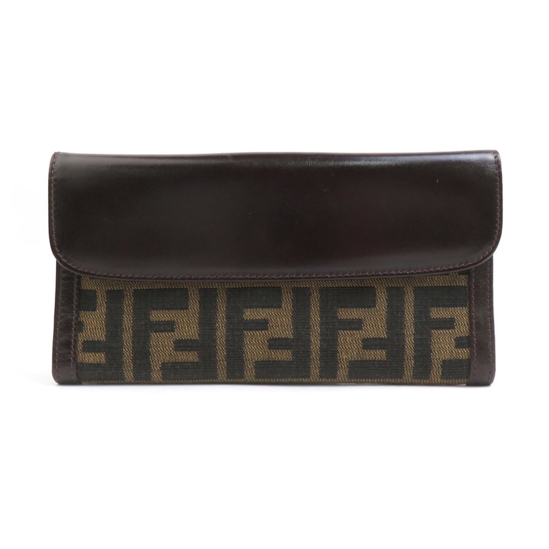 FENDI Bi-fold Wallet Zucca Canvas Leather Men's