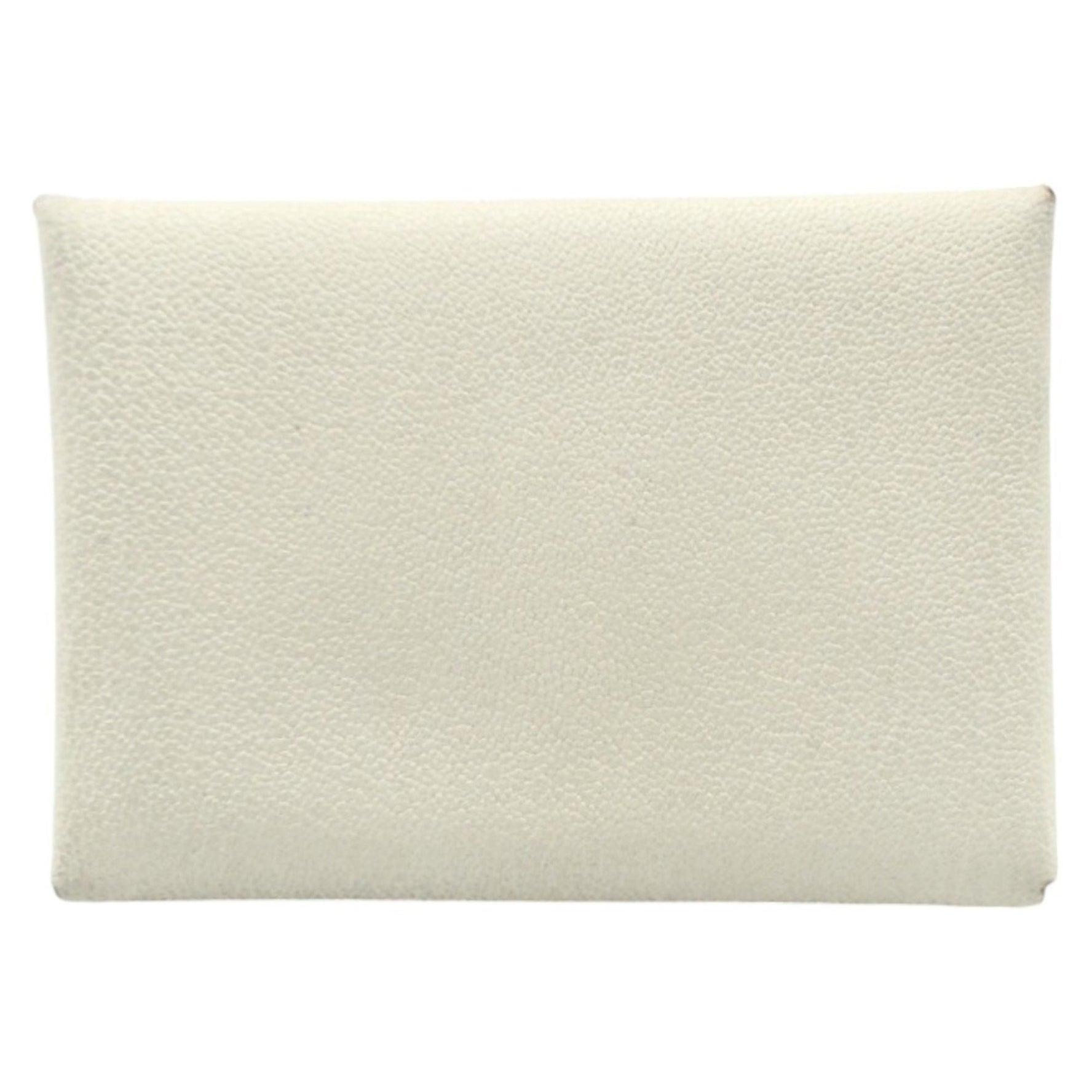 HERMES Calvi Duo Mushroom Epsom Leather Business Card Case, Wallet, Coin Compact Purse, B Stamp