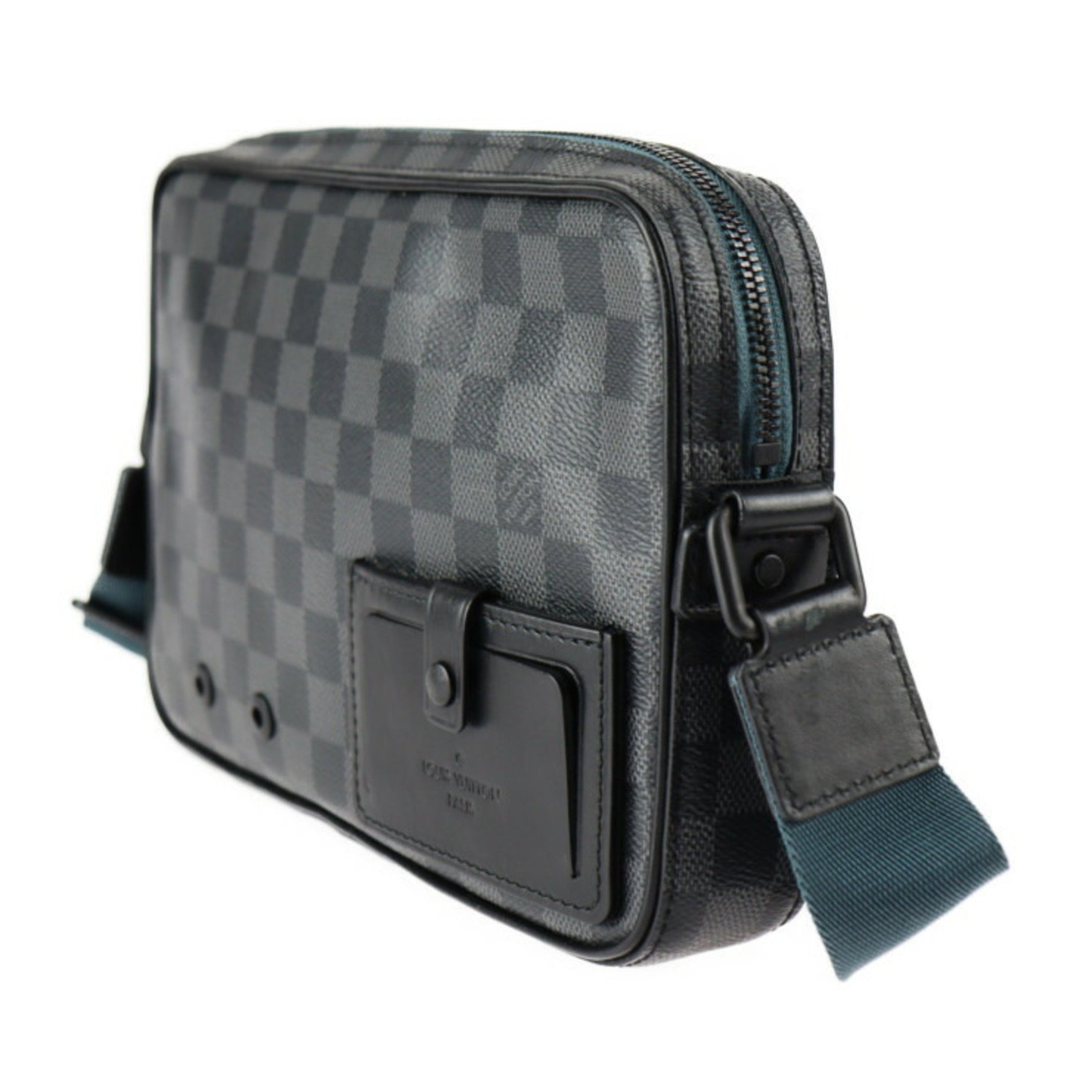 Louis Vuitton Alpha Messenger Shoulder Bag Damier Graphite Canvas Leather