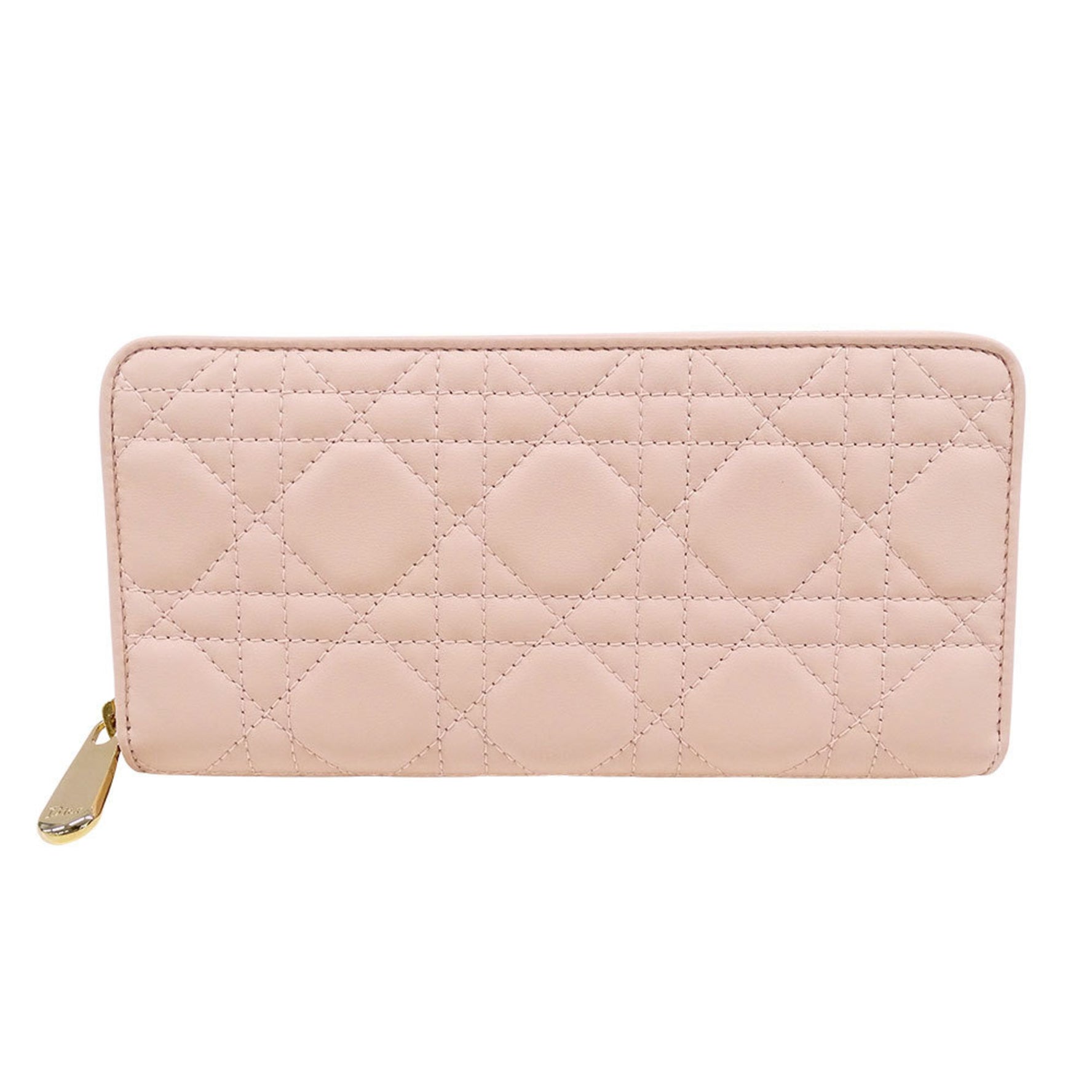 Christian Dior Dior Cannage Leather Long Wallet in with Round Quilting