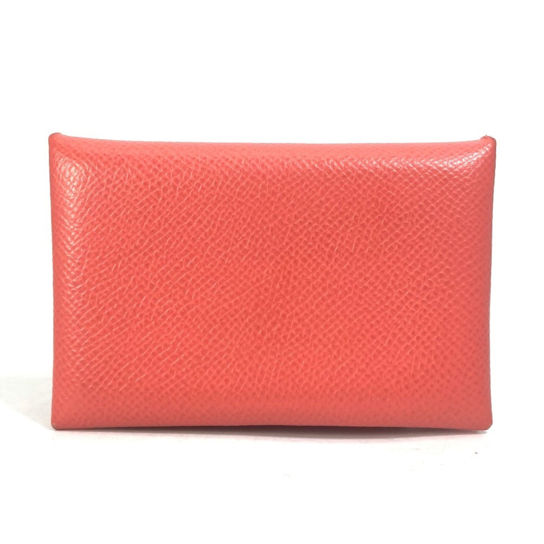 HERMES Calvi Bifold Business Card Case, Pass Epson, Rose Texas, Red