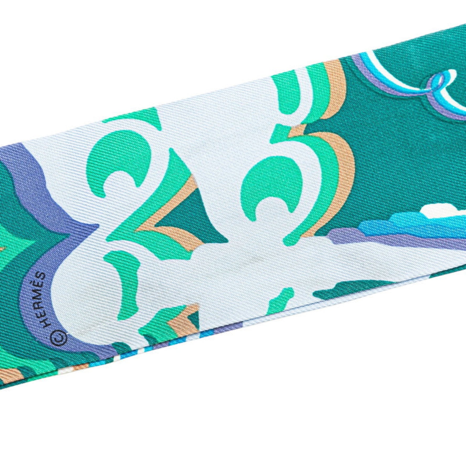Hermes Hermès Twilly BRIDES de GALA Scarf, Light Blue Multicolor Silk