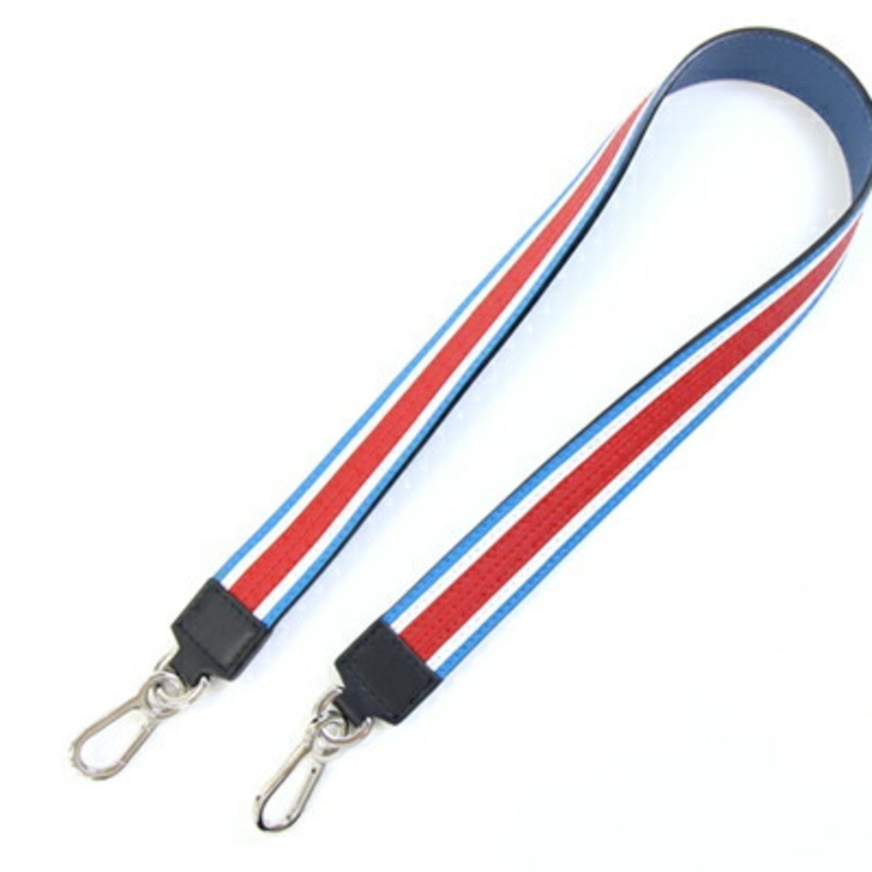 LOEWE Shoulder Strap Blue, Red, and White Leather Replacement Stripes