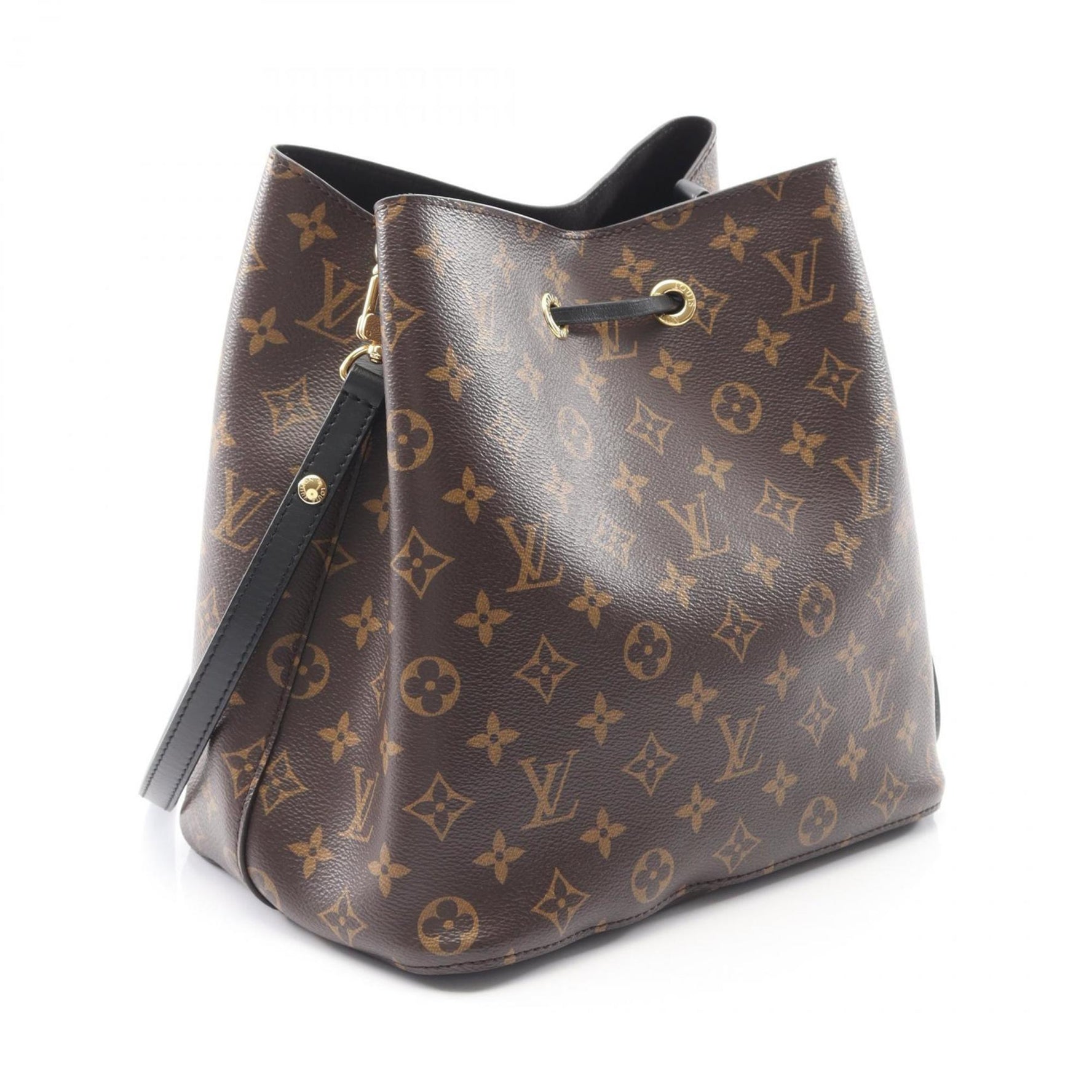 Louis Vuitton NeoNoe Shoulder Bag, Coated Canvas and Leather, Monogram, Brown Black