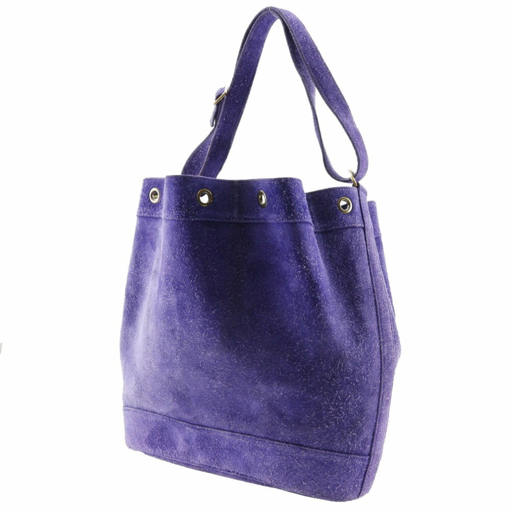 HERMES Market GM Shoulder Bag Suede Made in France 1982 〇L Crossbody Drawstring