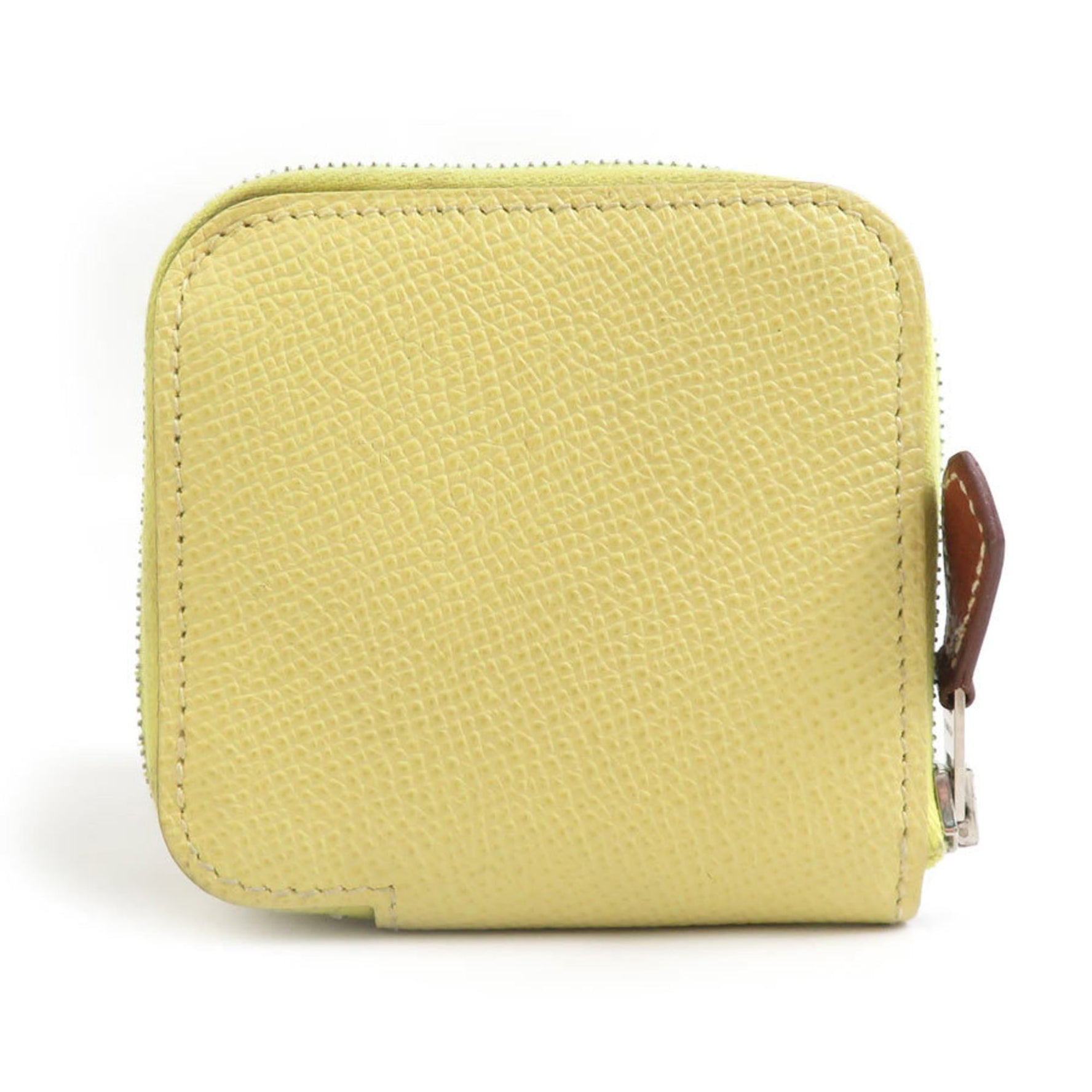 Hermes Hermès Azap Compact Wallet/Coin Case, Silkin Epsom Leather, Jaune Poussin, Men's/Women's