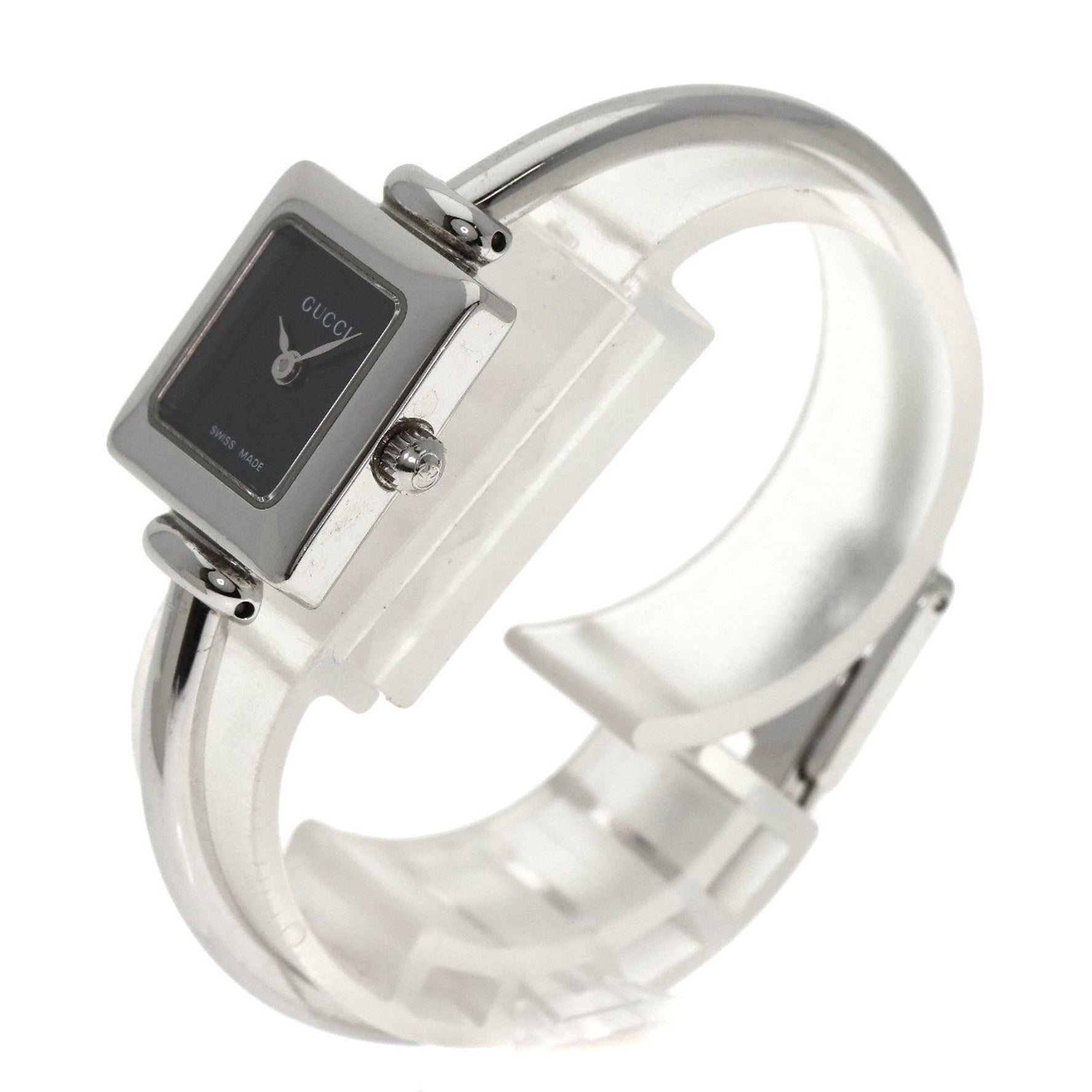 Gucci Square Face Watch Stainless Steel SS Ladies