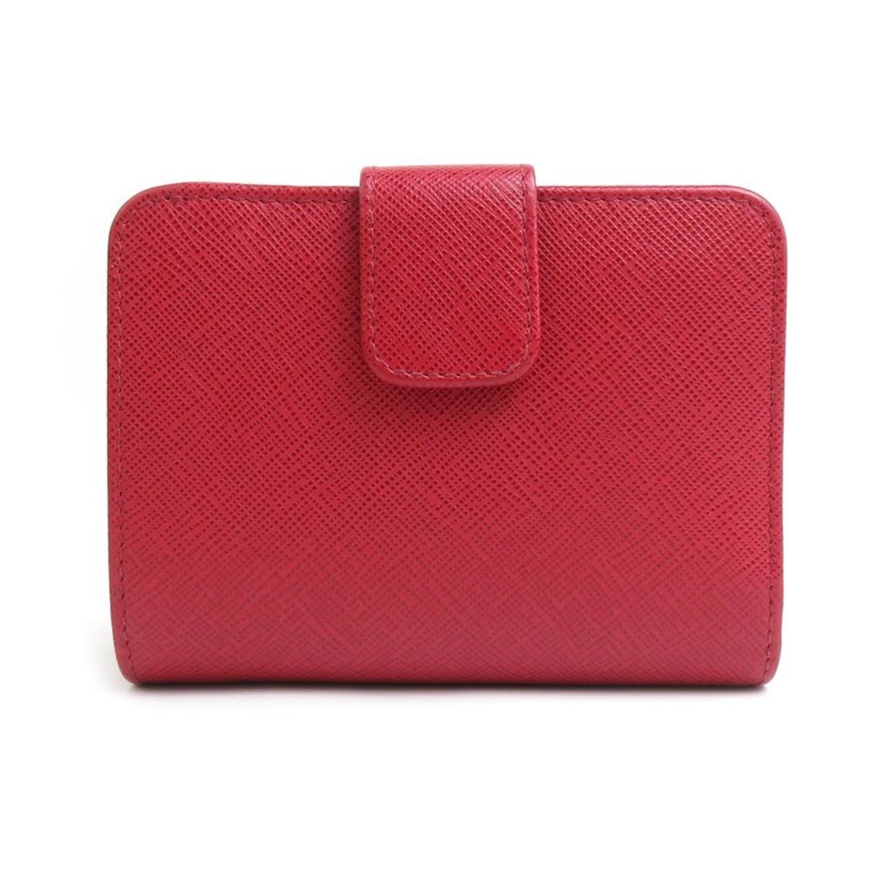 PRADA Bi-fold wallet Leather Red