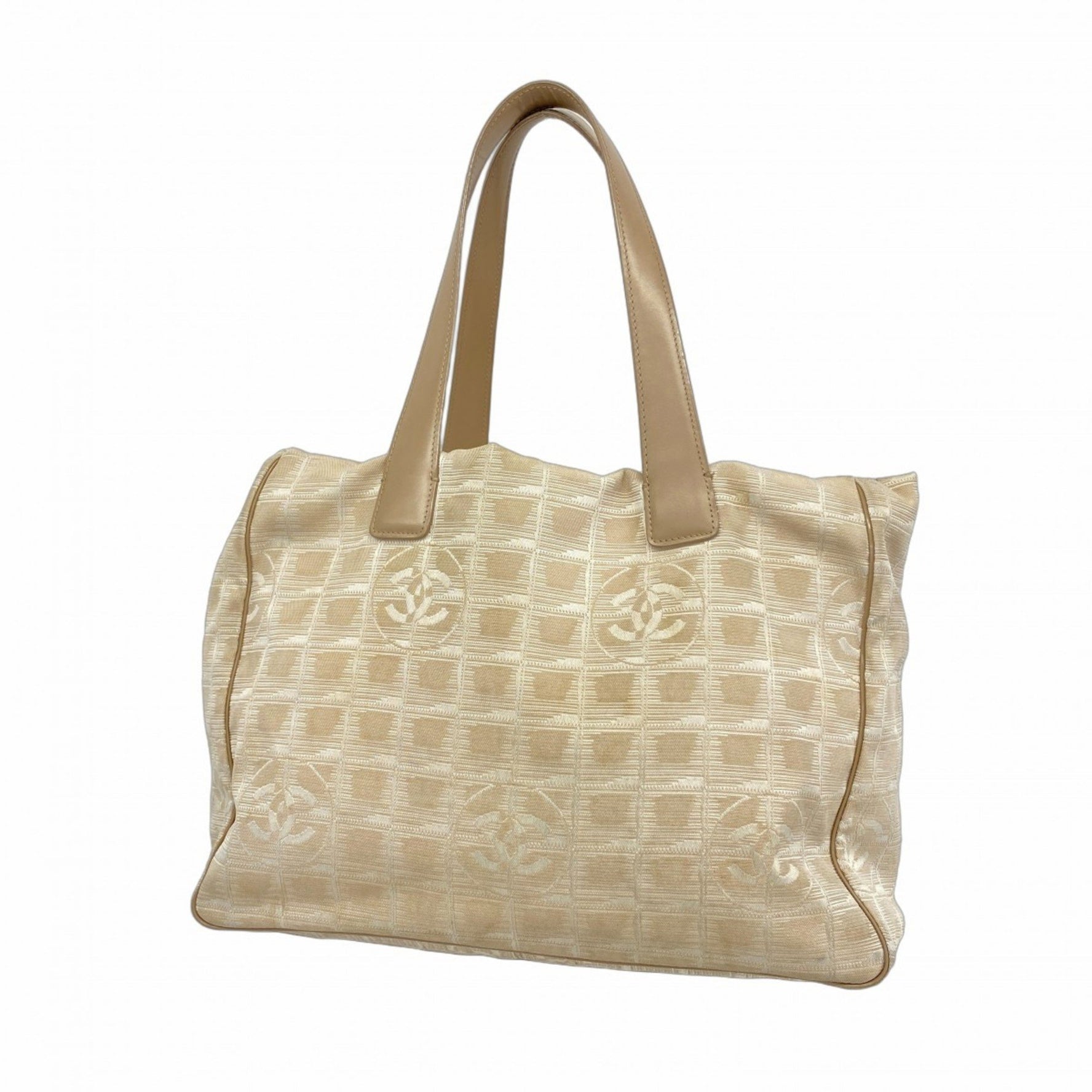 Chanel New Travel Tote Bag, Nylon, Beige, Silver