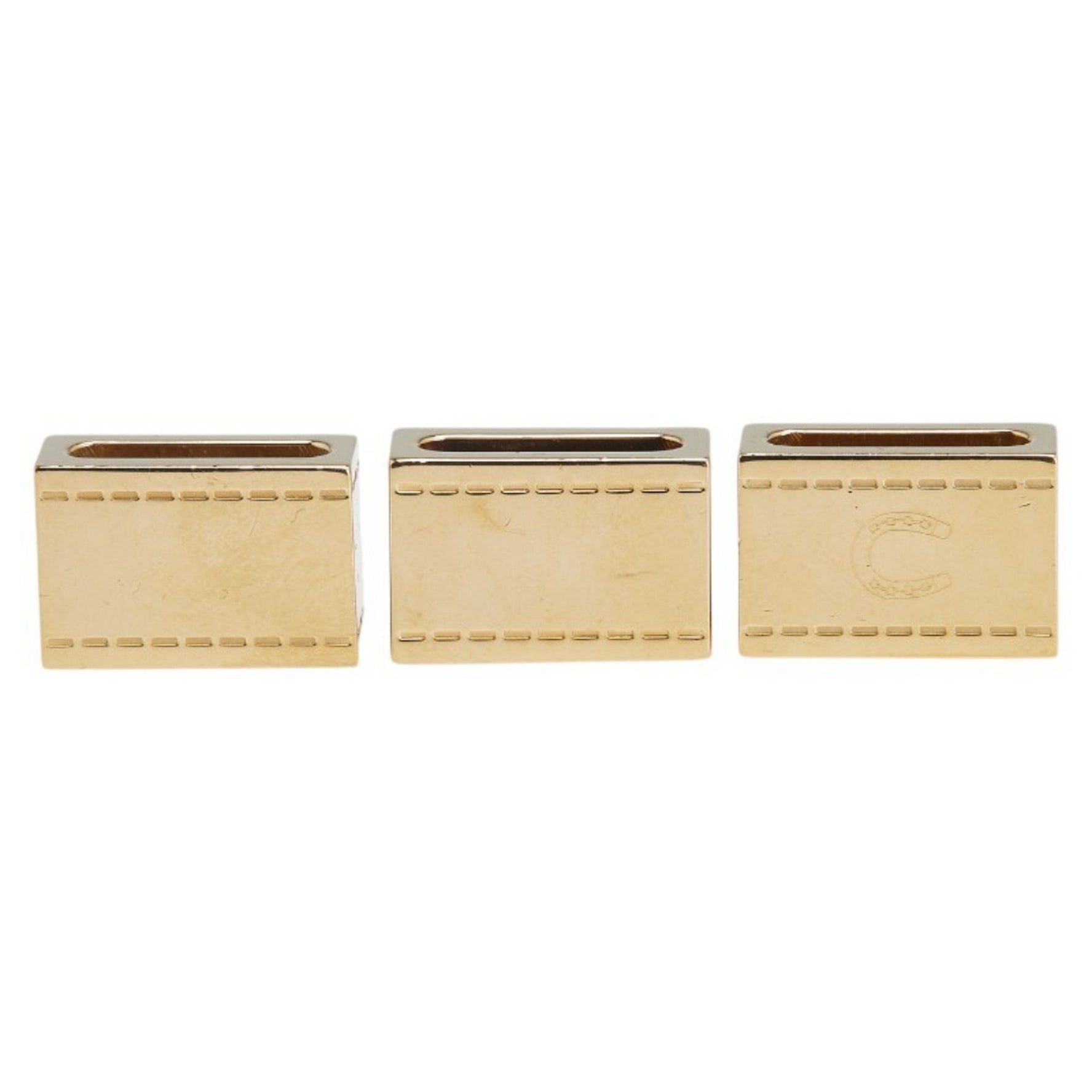 Hermes Hermès Cadena Horseshoe Logo Motif Scarf Ring Set of 3, Plated