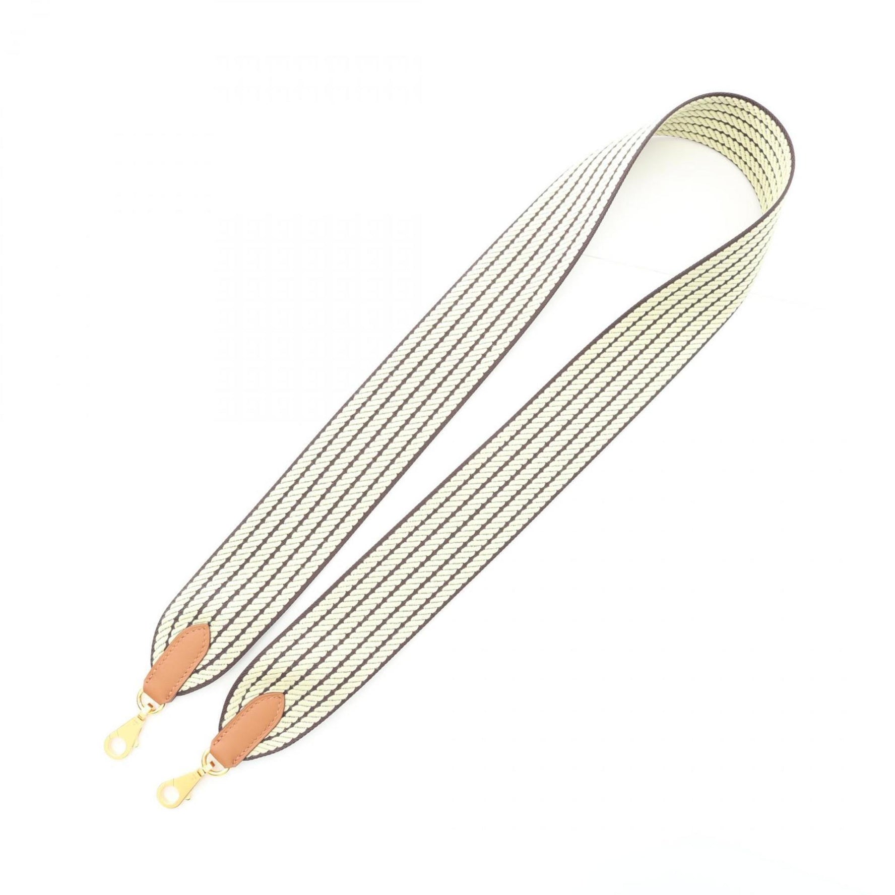 Hermes Hermès Bandouliere Sangle Cordage Pleur Noir Jaune Milton Gold Shoulder Strap Accessory Canvas Swift Leather Yellow and Brown