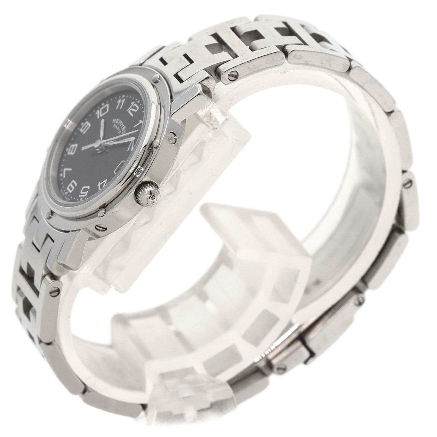 Hermes Clipper Watch Stainless Steel SS Ladies