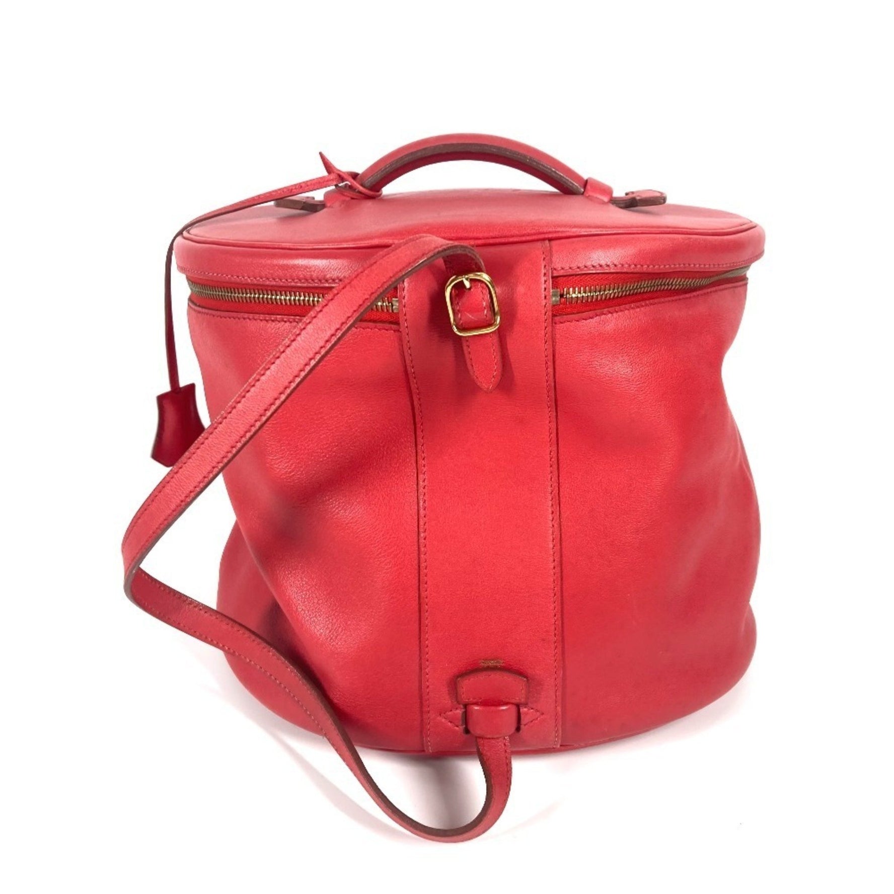 HERMES Intercity Vanity Bag, Shoulder Handbag, Leather, Red