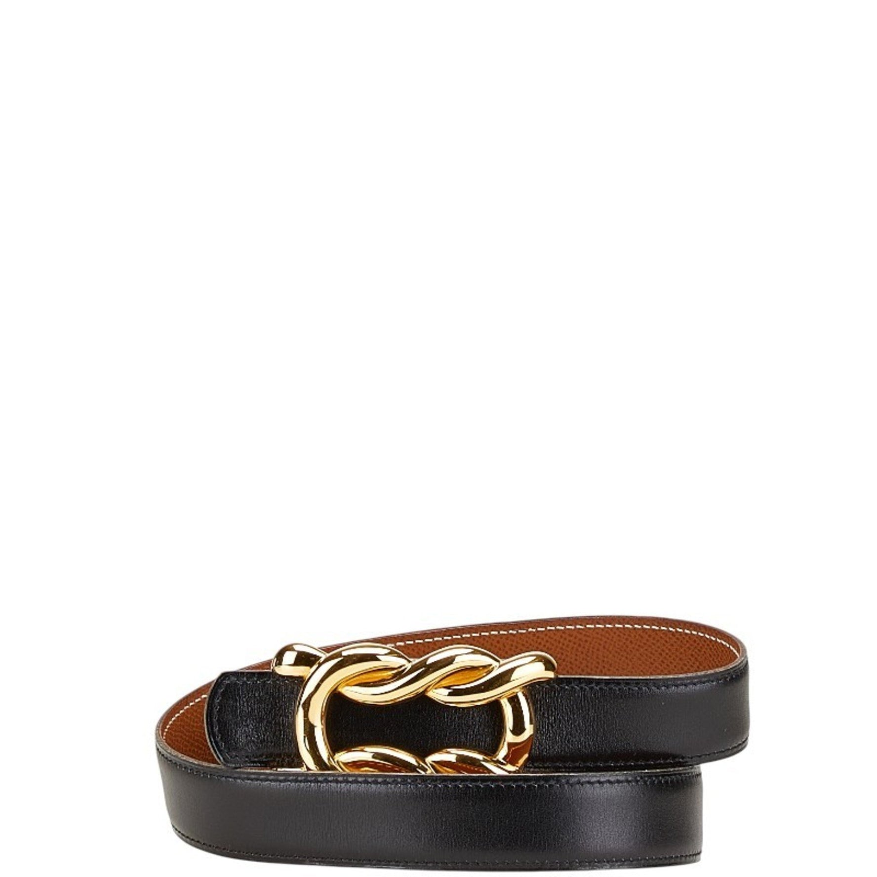 Hermès Atame Belt 65 Black/Brown Box Calf Couchbel HERMES