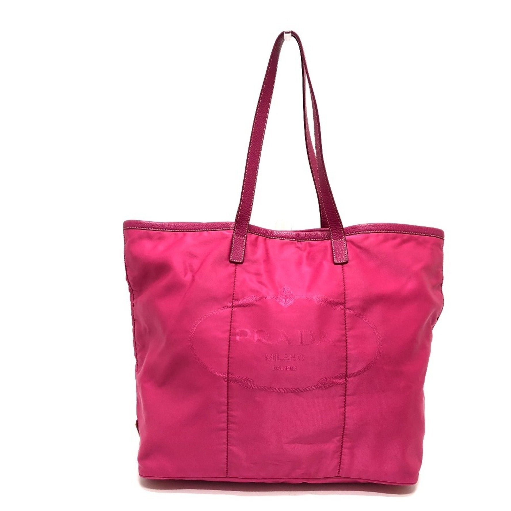 PRADA Gojacquard Tote Bag, Handbag, Nylon, Leather