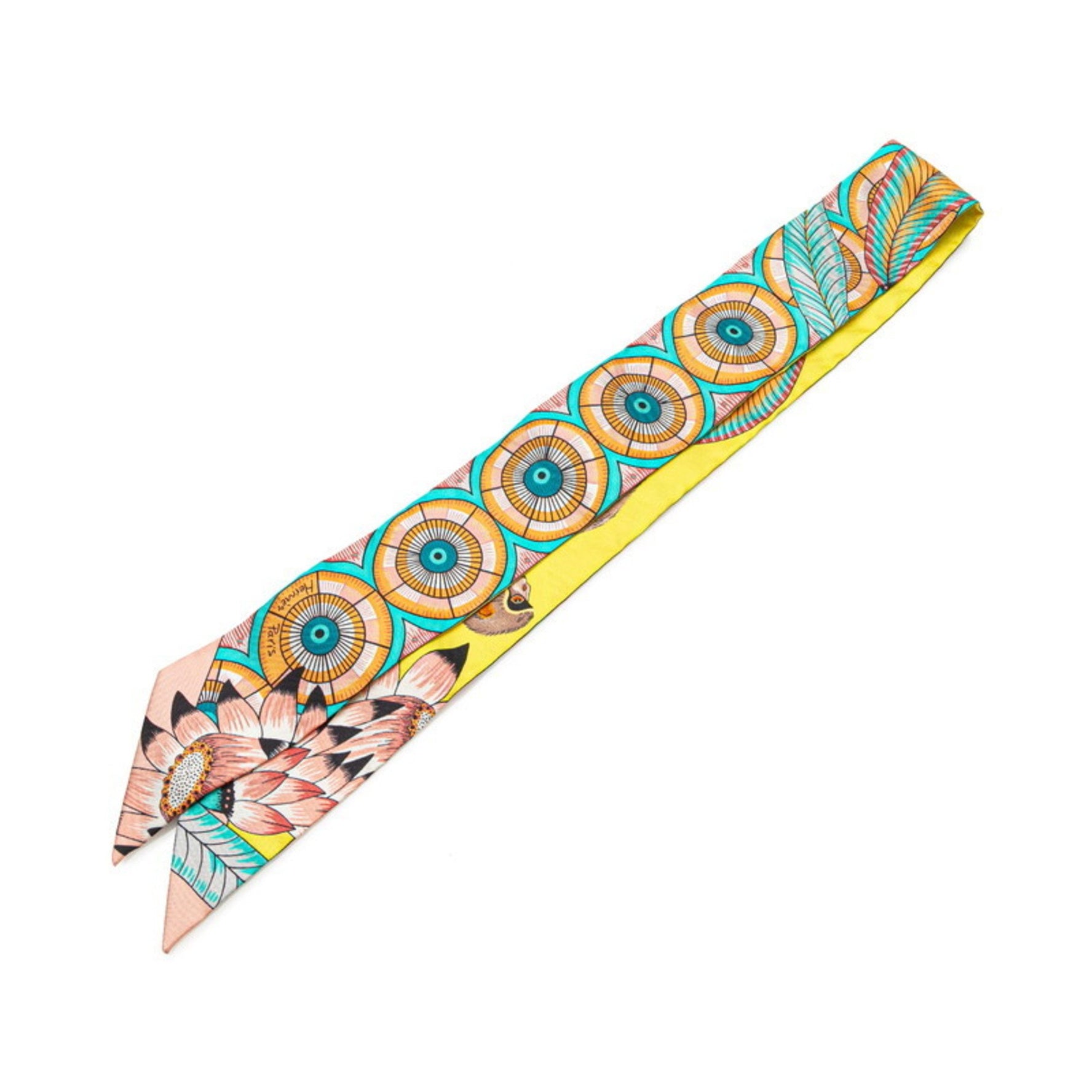 Hermes Hermès Twilly "The Savana Dance" Savanna Dance Scarf, Multicolor Silk