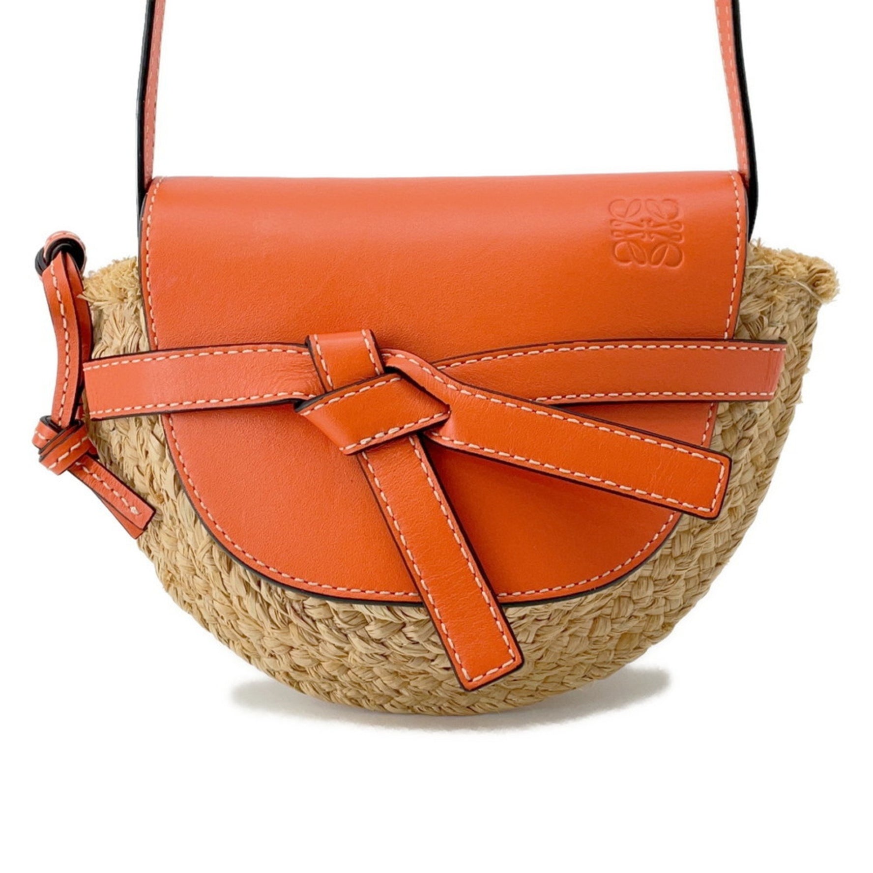 LOEWE Gate Mini Raffia Shoulder Bag Basket