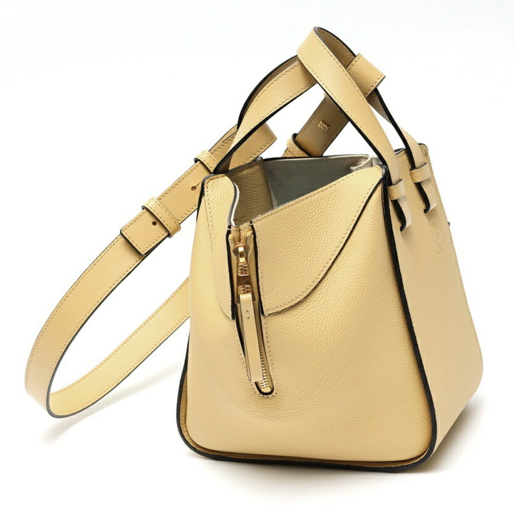 LOEWE Hammock Bag Compact Shoulder Calfskin Yellow