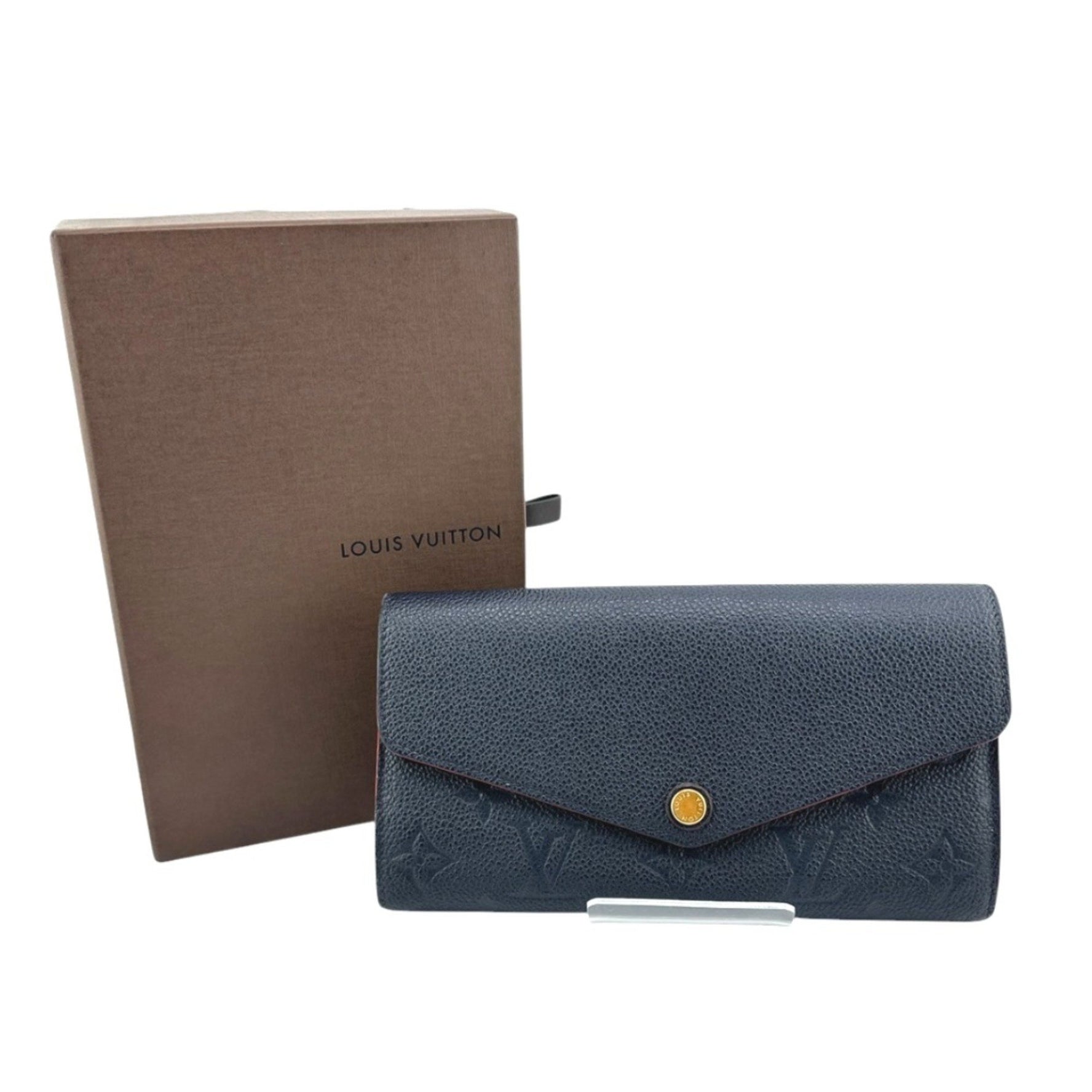 Louis Vuitton Long Wallet Portefeuille Sarah Empreinte Card and Coin Pocket Monogram Marine Rouge LV