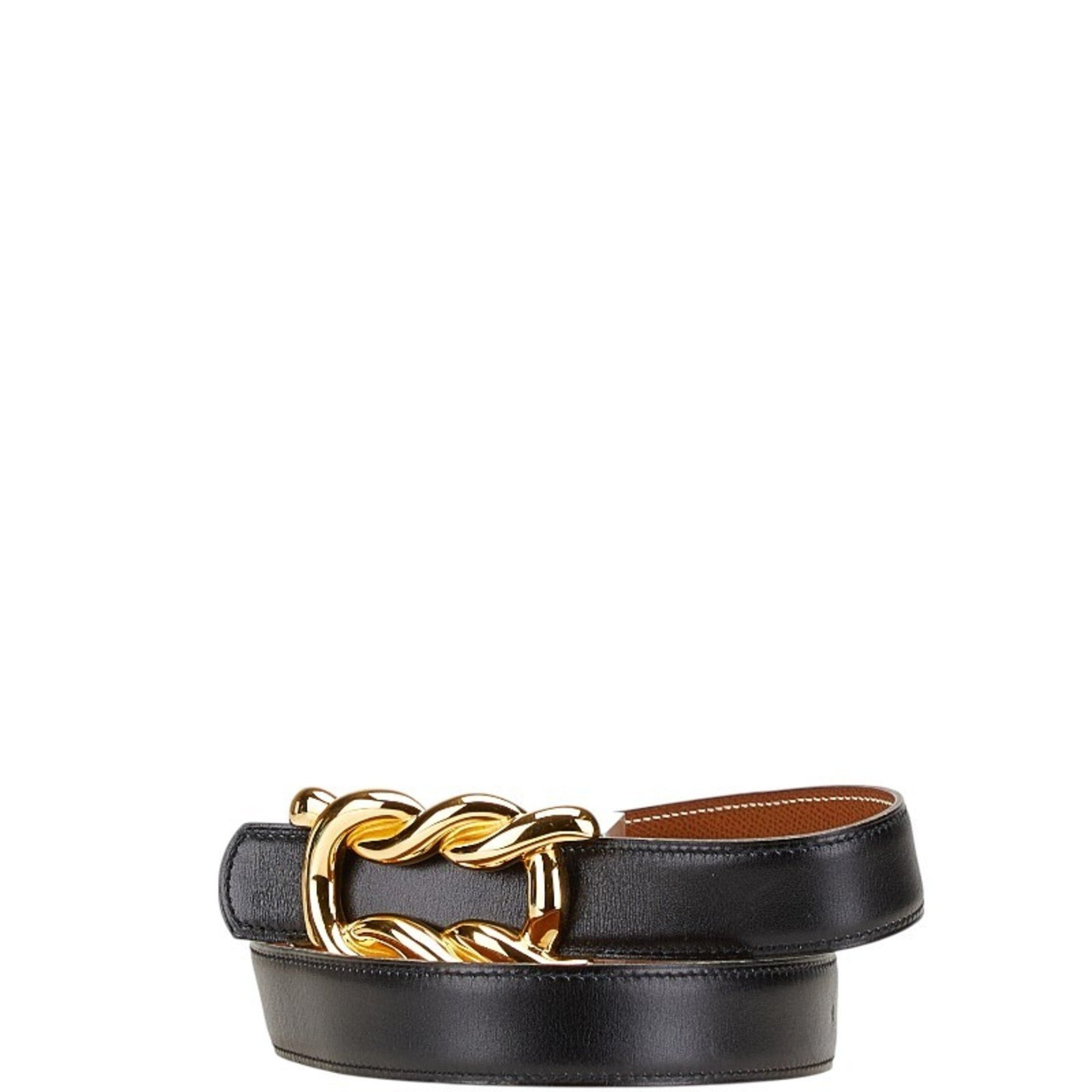 Hermès Atame Belt 65 Black/Brown Box Calf Couchbel HERMES