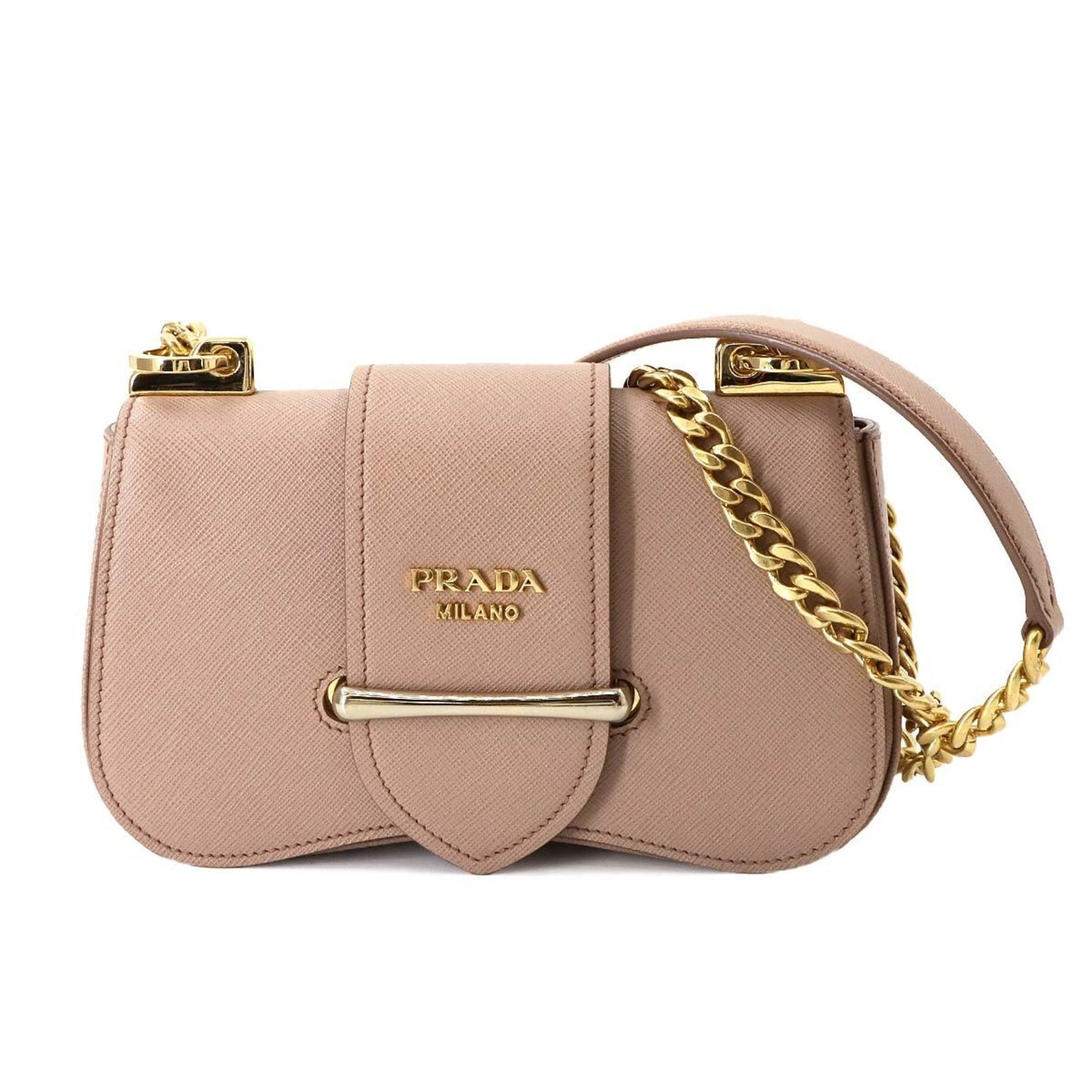 Prada Sydney Chain Shoulder Bag, Saffiano Leather, Gold Hardware