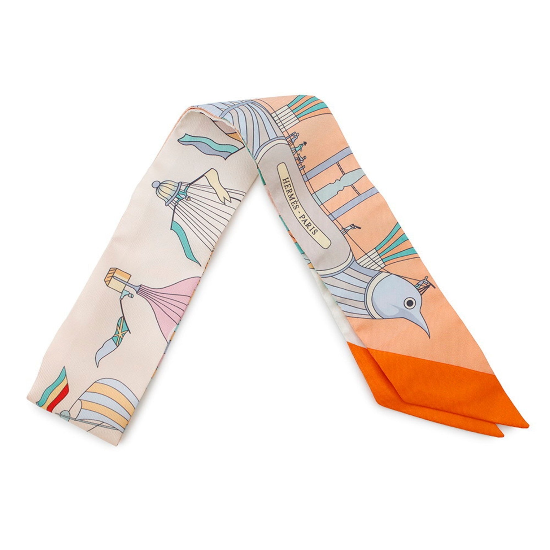 Hermes Hermès Twilly Scarf/Muffler "Les Folies Du Ciel" Silk Twill 2022