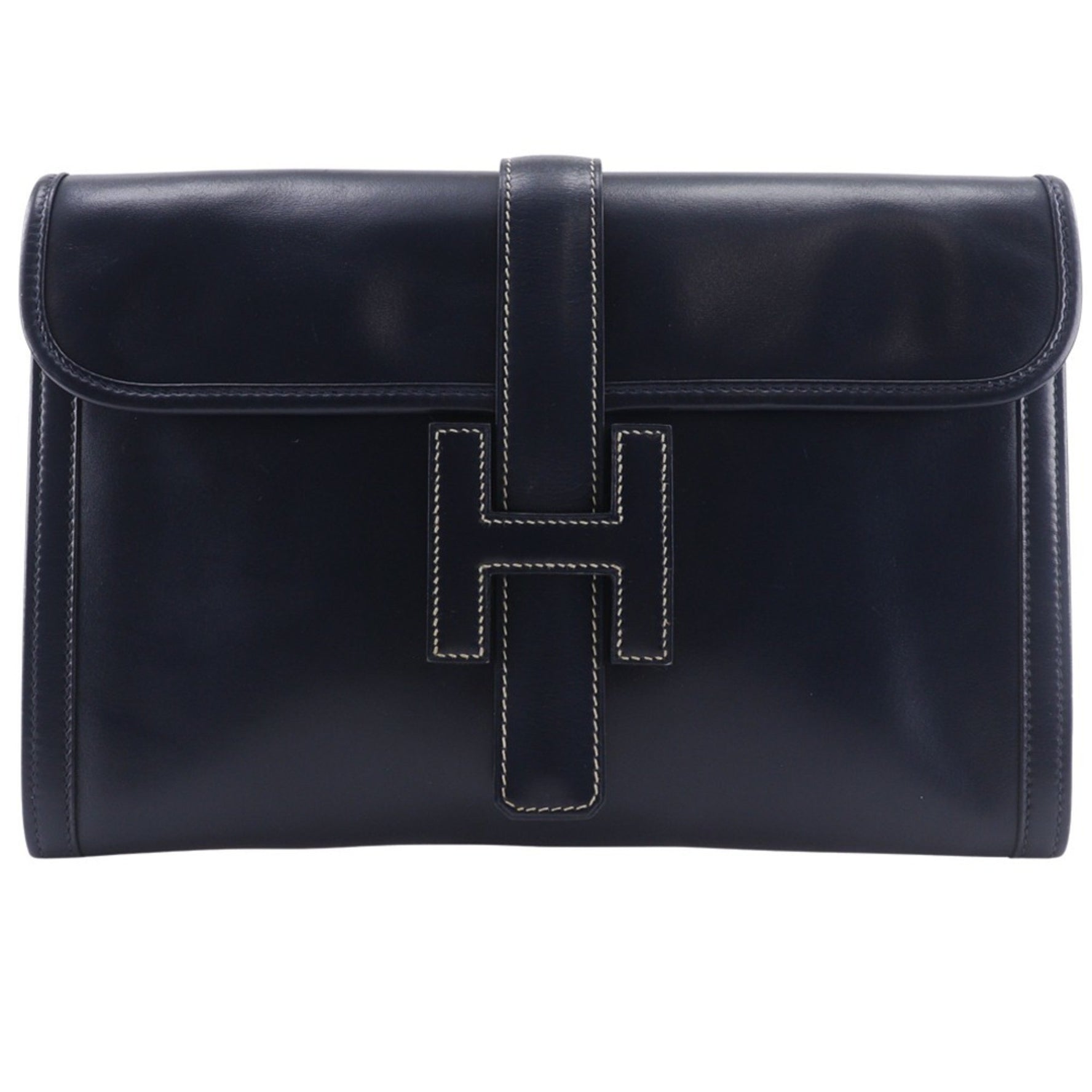 Hermes Hermès Jige PM Clutch Bag in Box Calf Leather, 1987, Size, Flap, Unisex