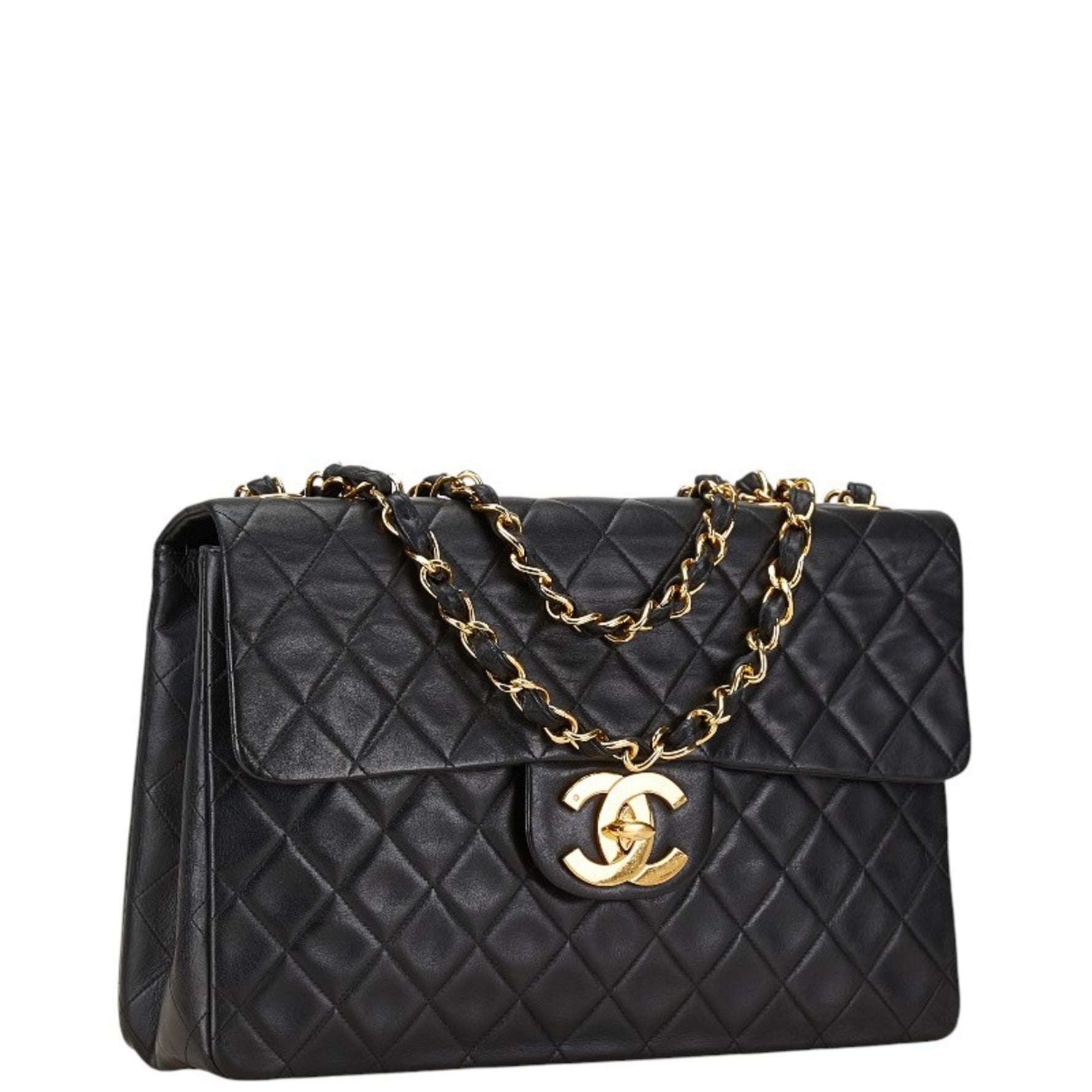 Chanel Matelasse Coco Mark Chain Shoulder Bag Lambskin