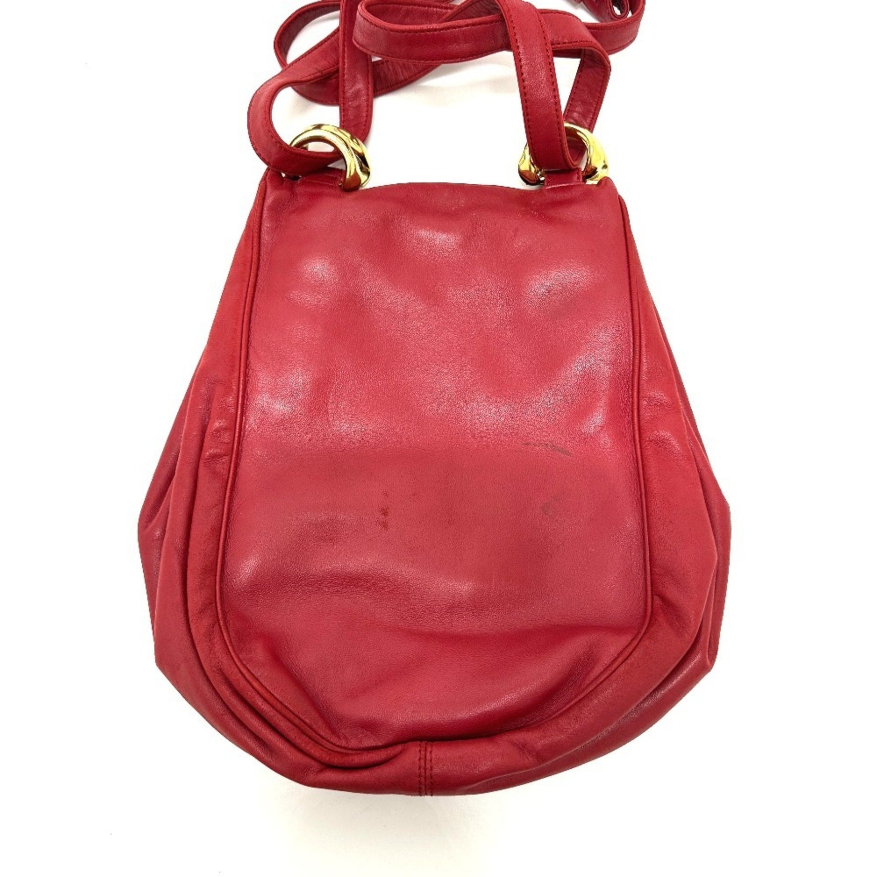 LOEWE logo shoulder bag, leather, red