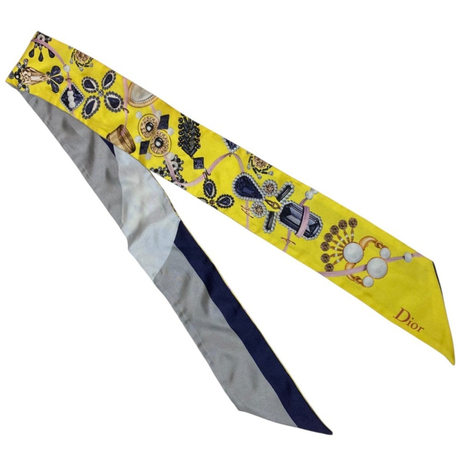 Christian Dior Dior Mitzah 100% Silk Scarf/Muffler, Yellow Multicolor
