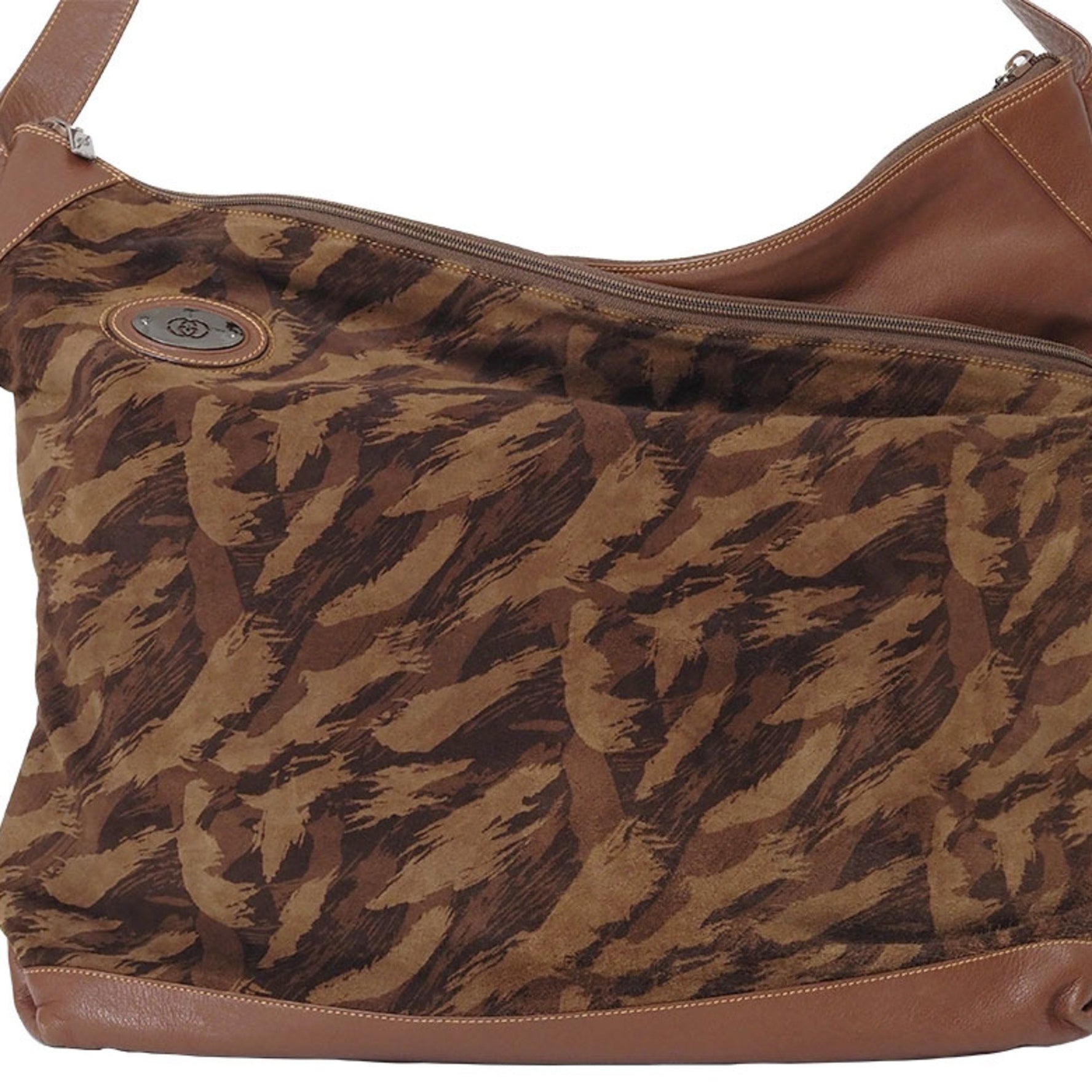 Gucci Old Leather x Suede Shoulder Bag 001-110-0498