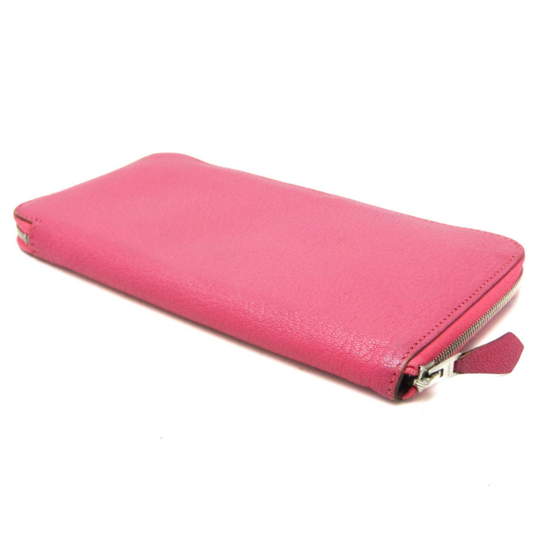 Hermes Azap Long Chevre Chevre Leather Long Wallet (bi-fold) Pink,Rose Shocking