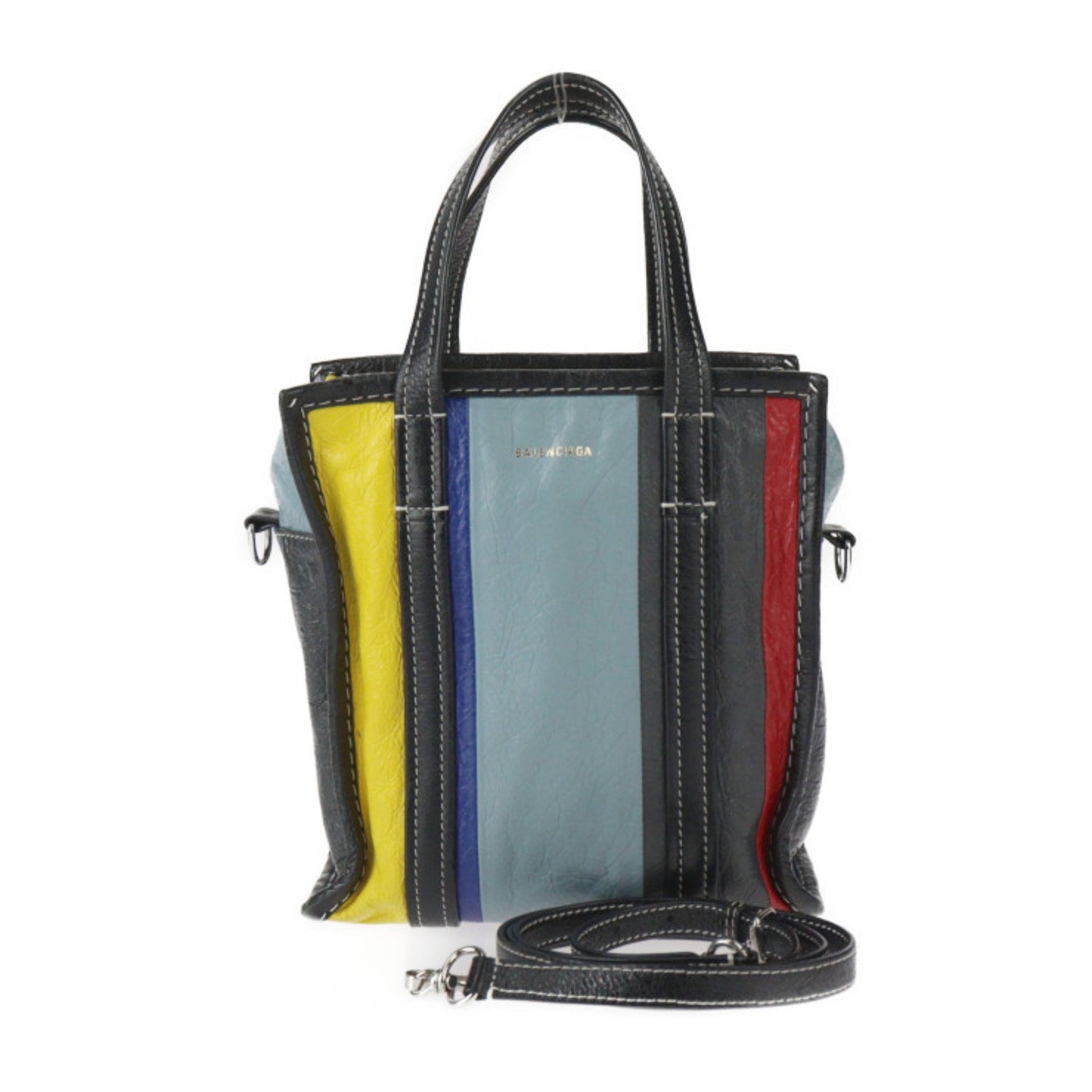 BALENCIAGA Bazar Shopper XS Handbag Lamb Leather Multicolor Shoulder Bag Tote 2404073007015R1