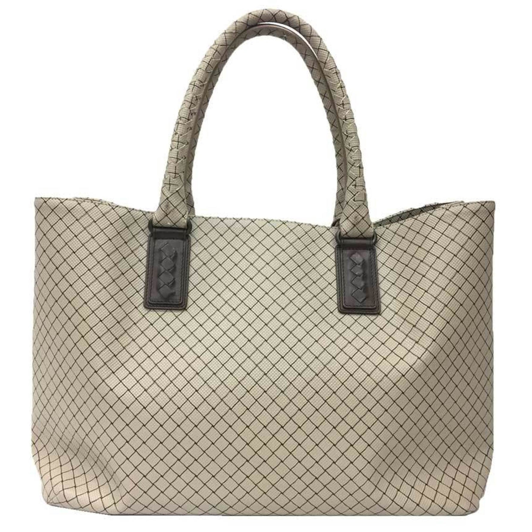 Bottega Veneta Marco Polo Tote Bag Light Gray/Brown