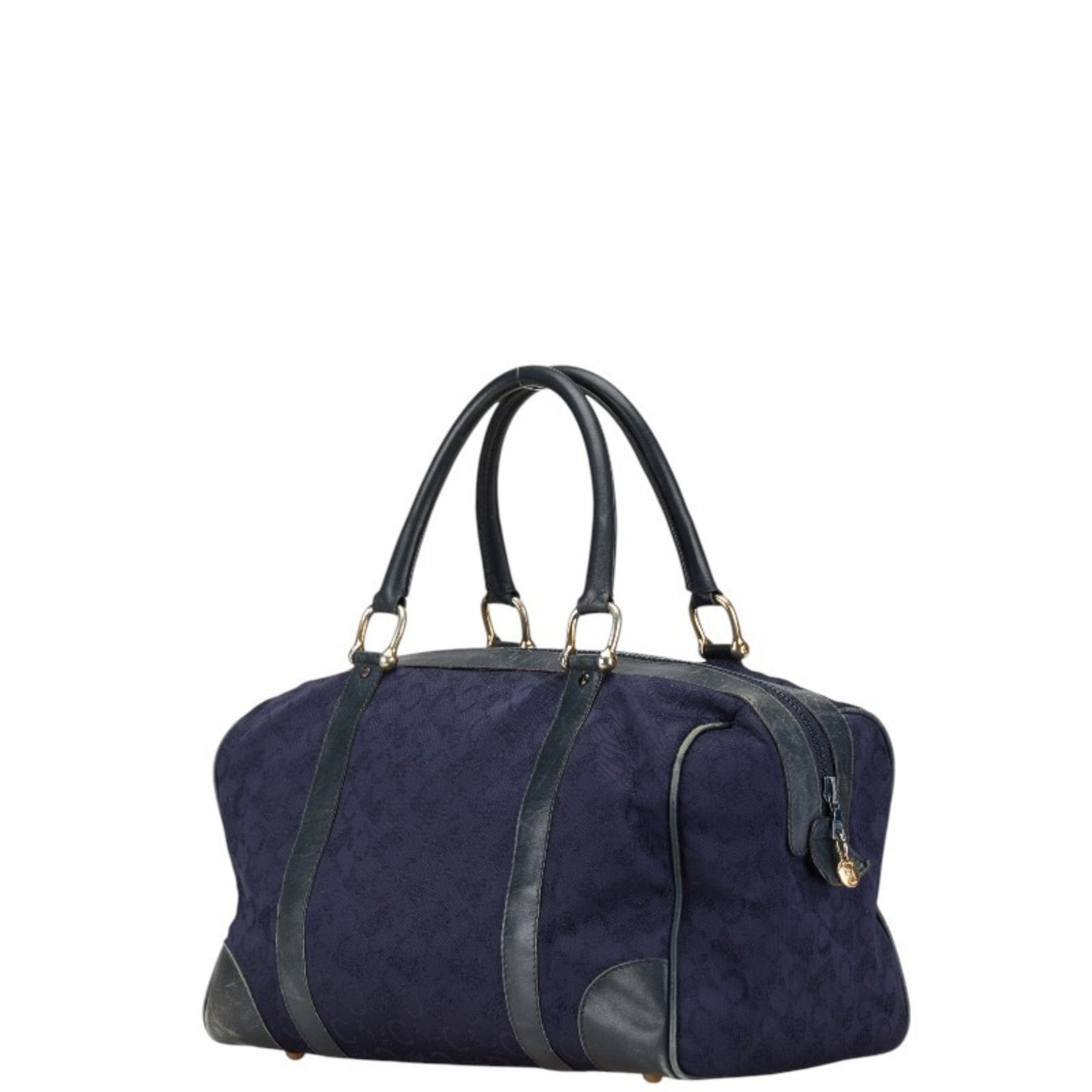 Celine C Macadam Handbag Canvas Leather