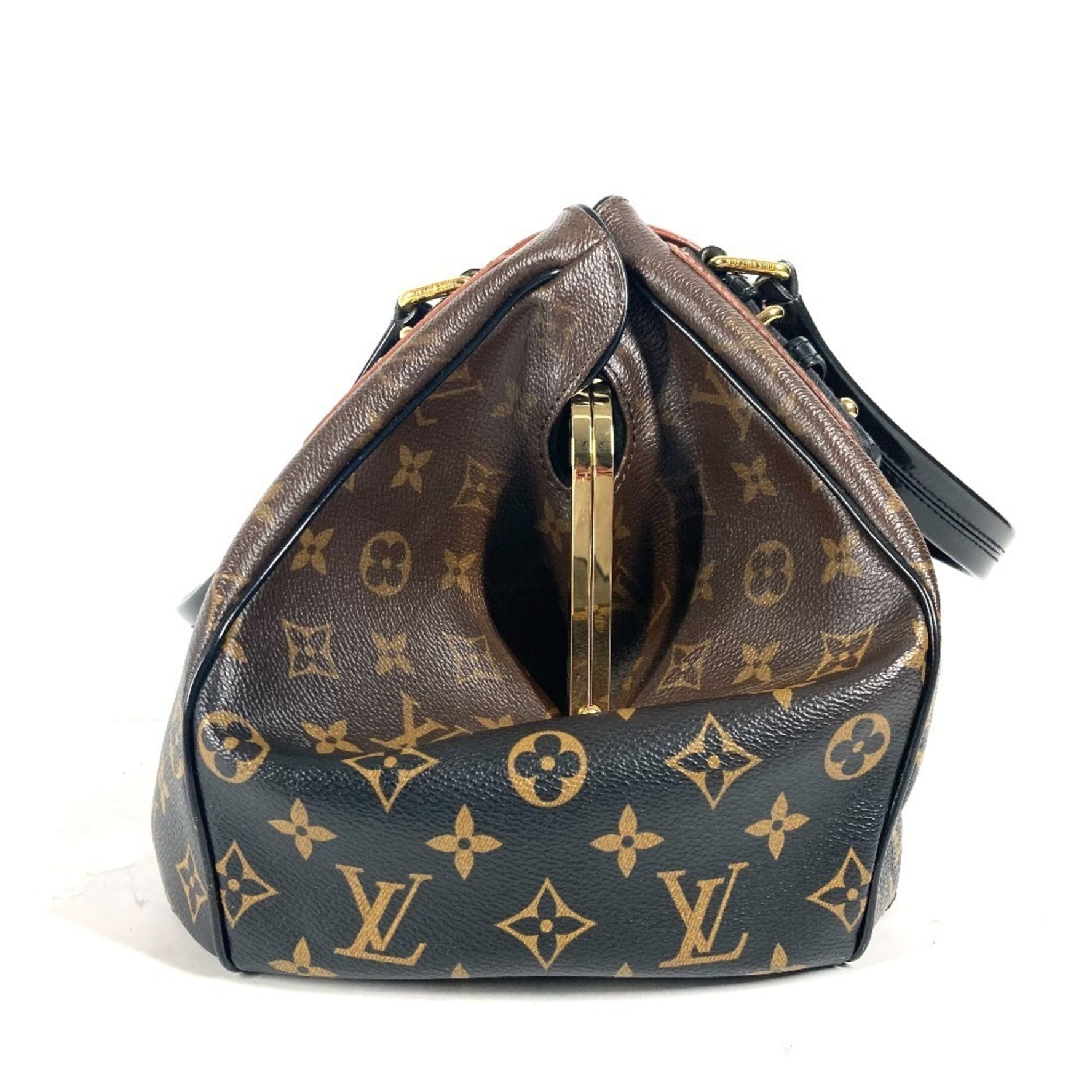 Louis Vuitton Monogram Mirage Grit Purse Bag Boston Shoulder Canvas Brown